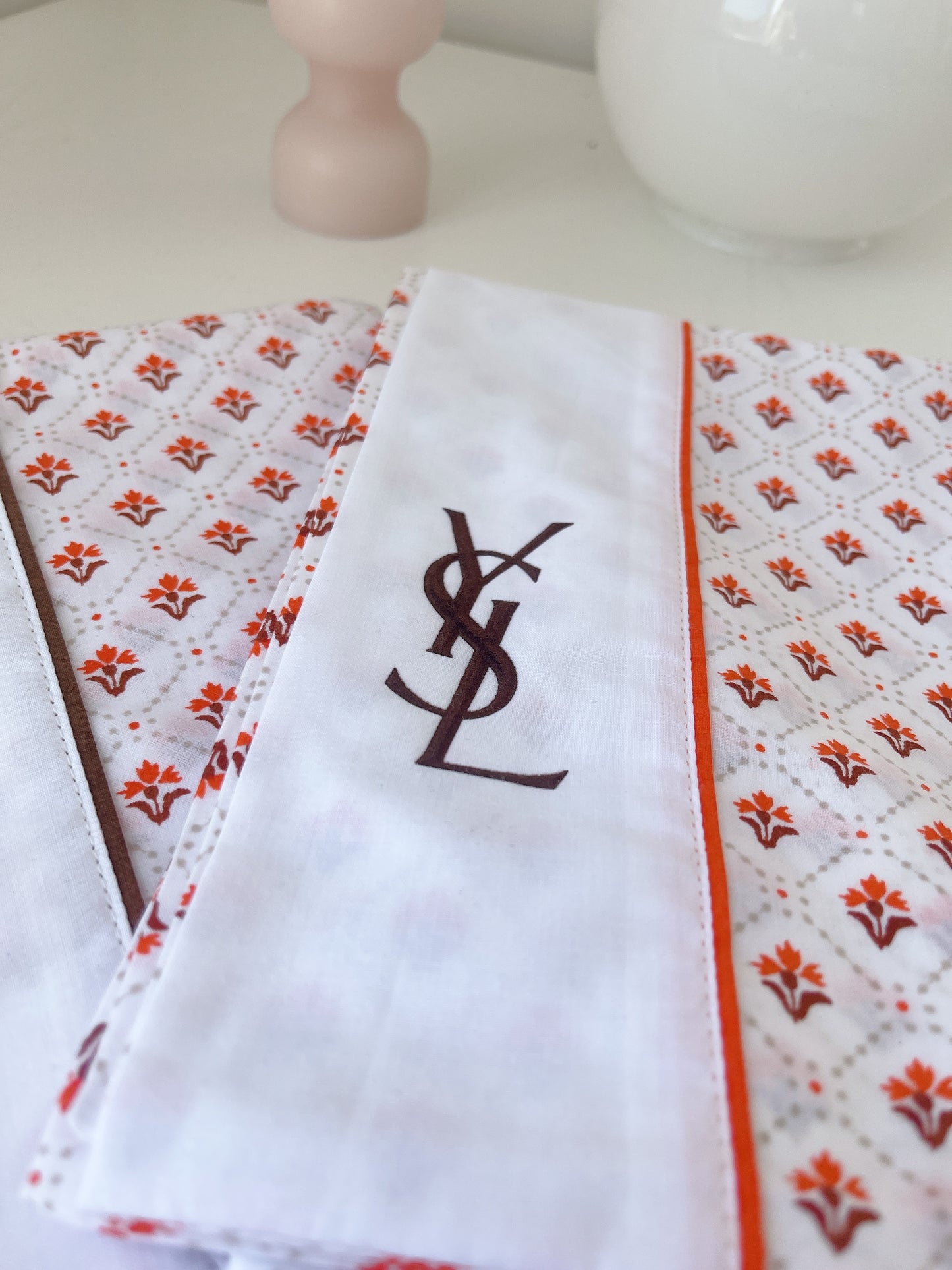 Vintage Yves Saint Laurent Pillow Slips x2