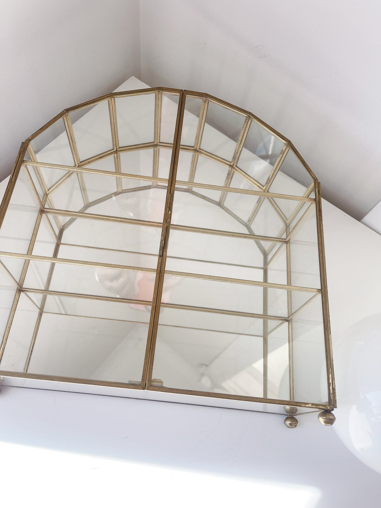 Vintage Curio Glass Shelf