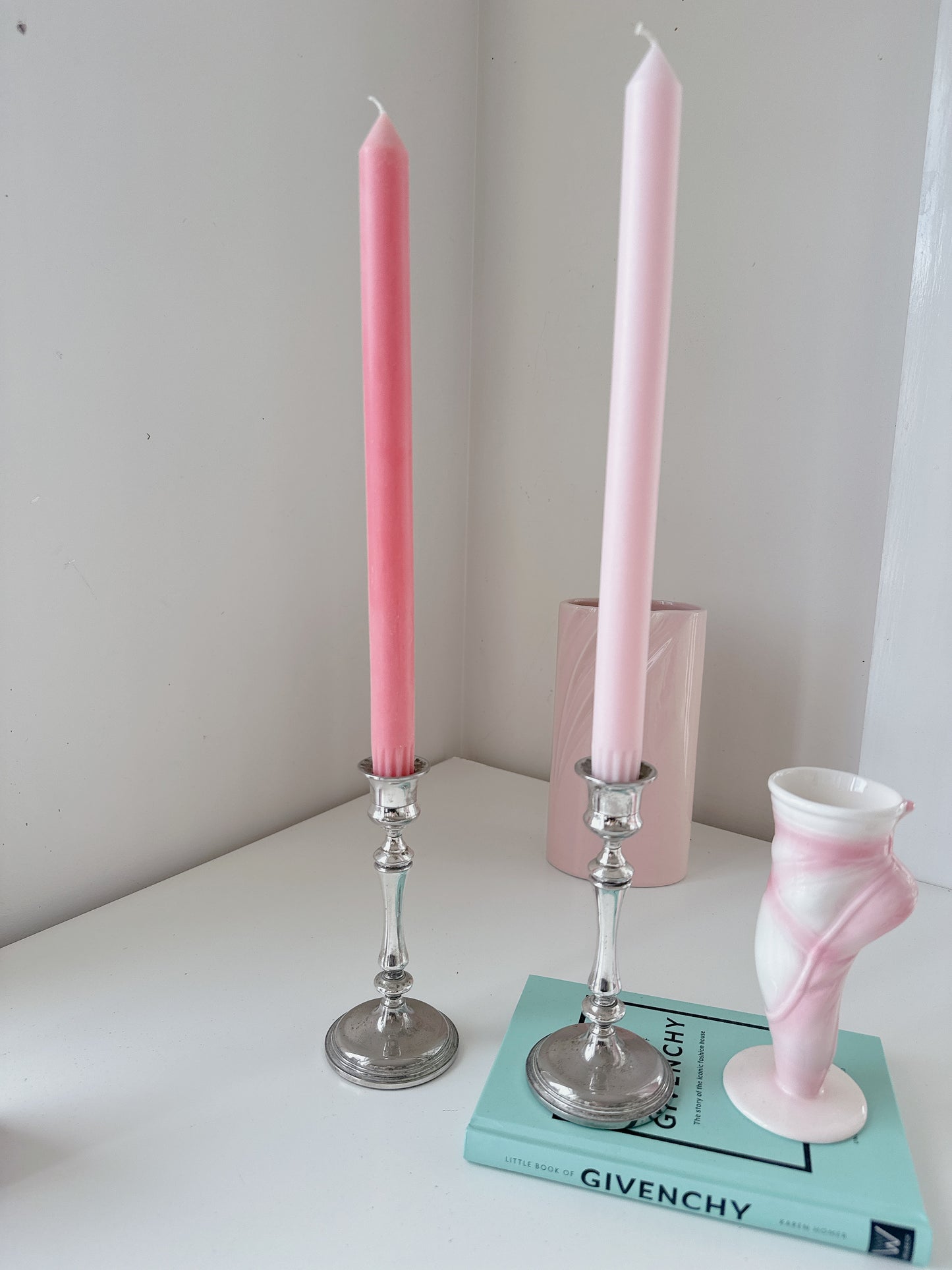 Set 2 Vintage Silver Candleholders