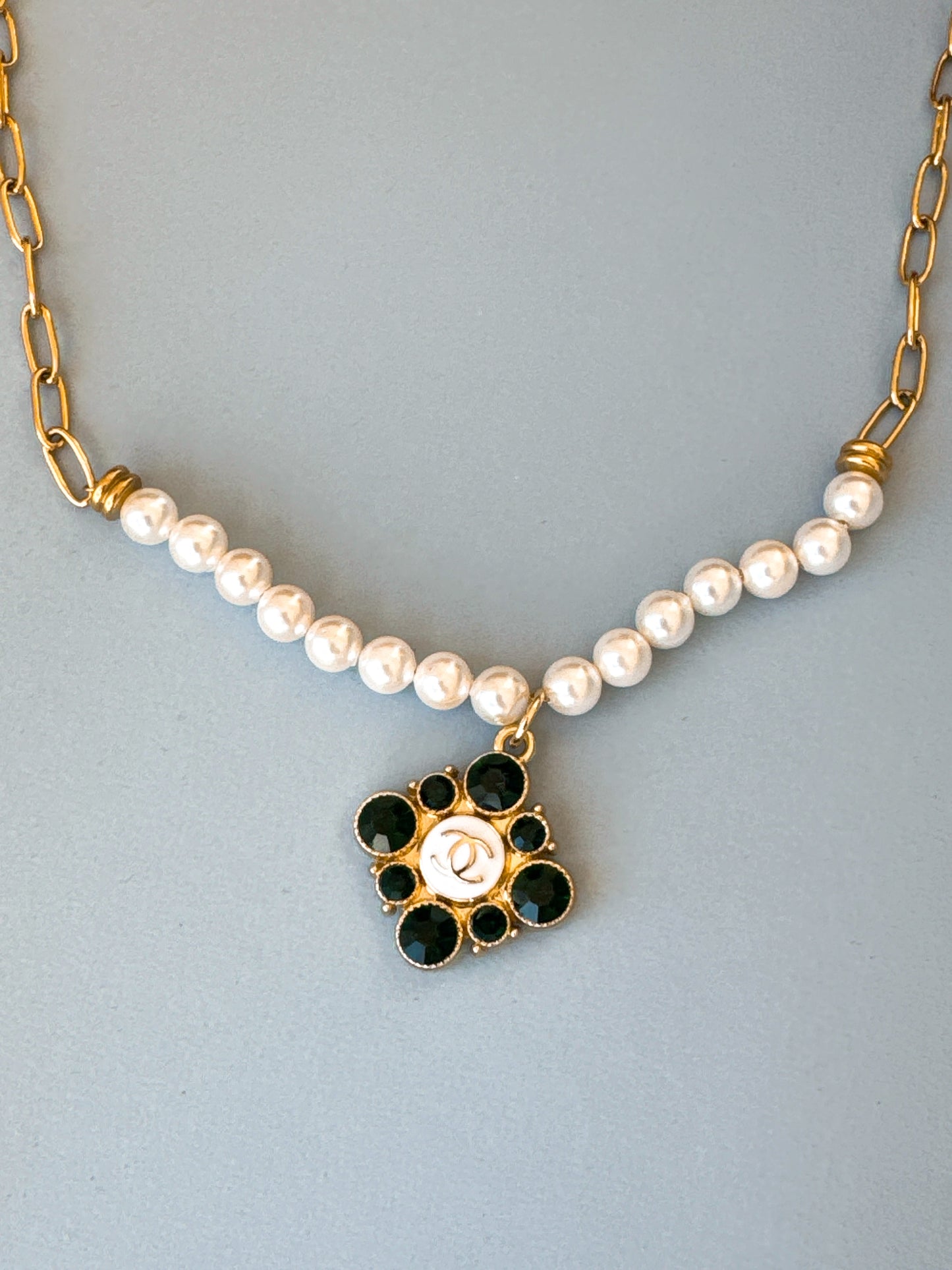 Chanel Green Pendant Necklace