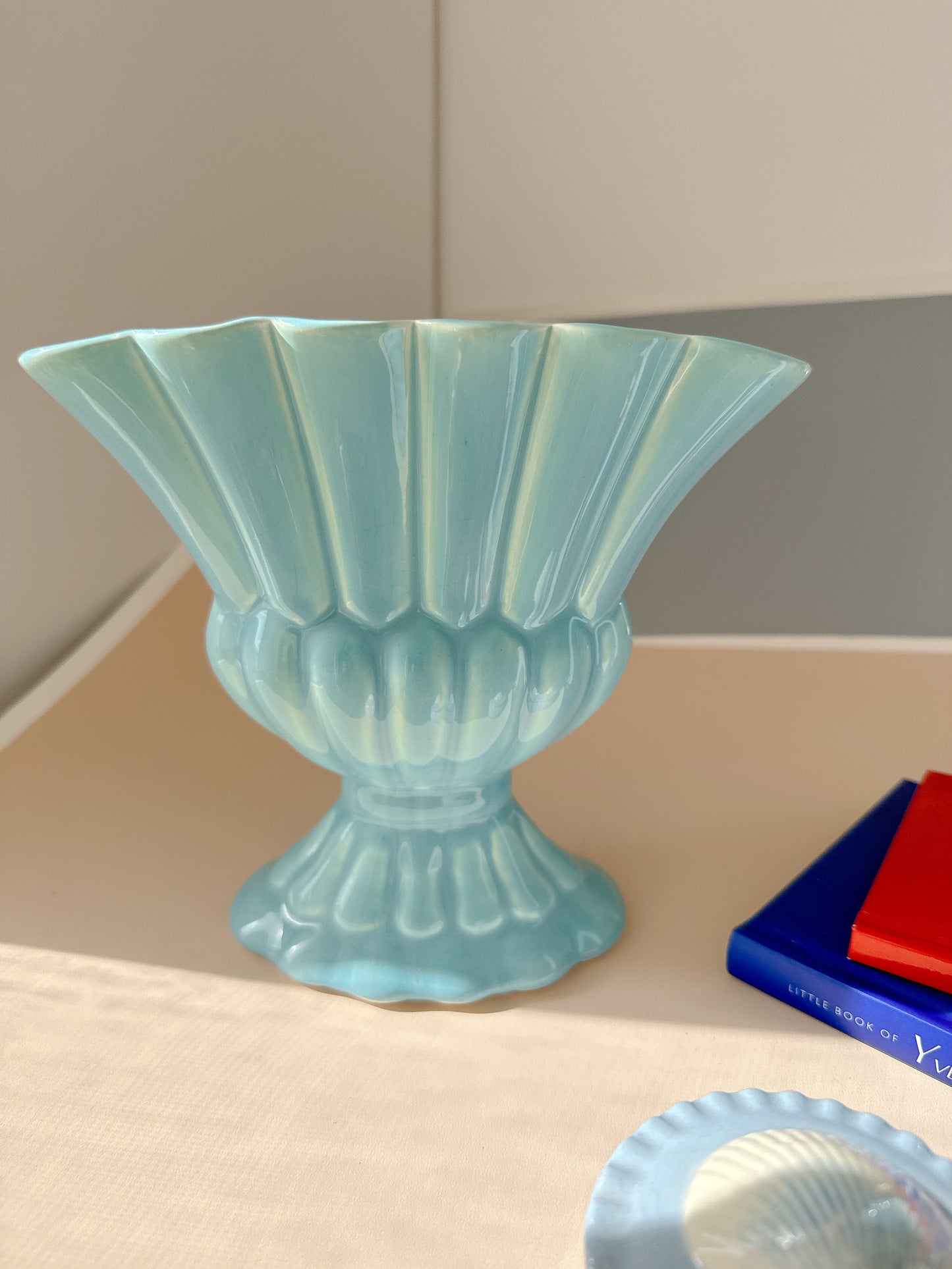 Vintage Blue Fishtail Vase