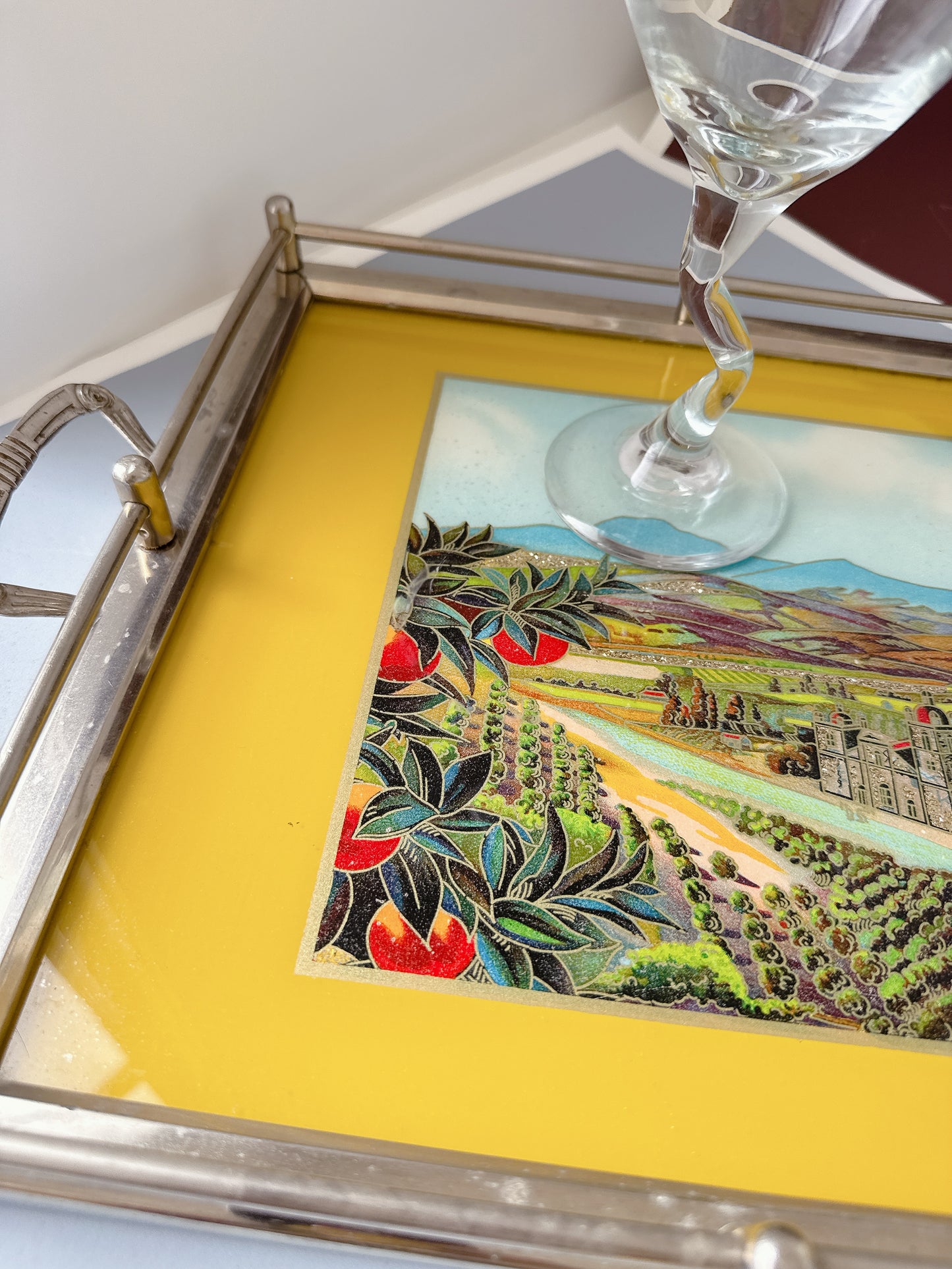 Vintage Silver/Glass Tray