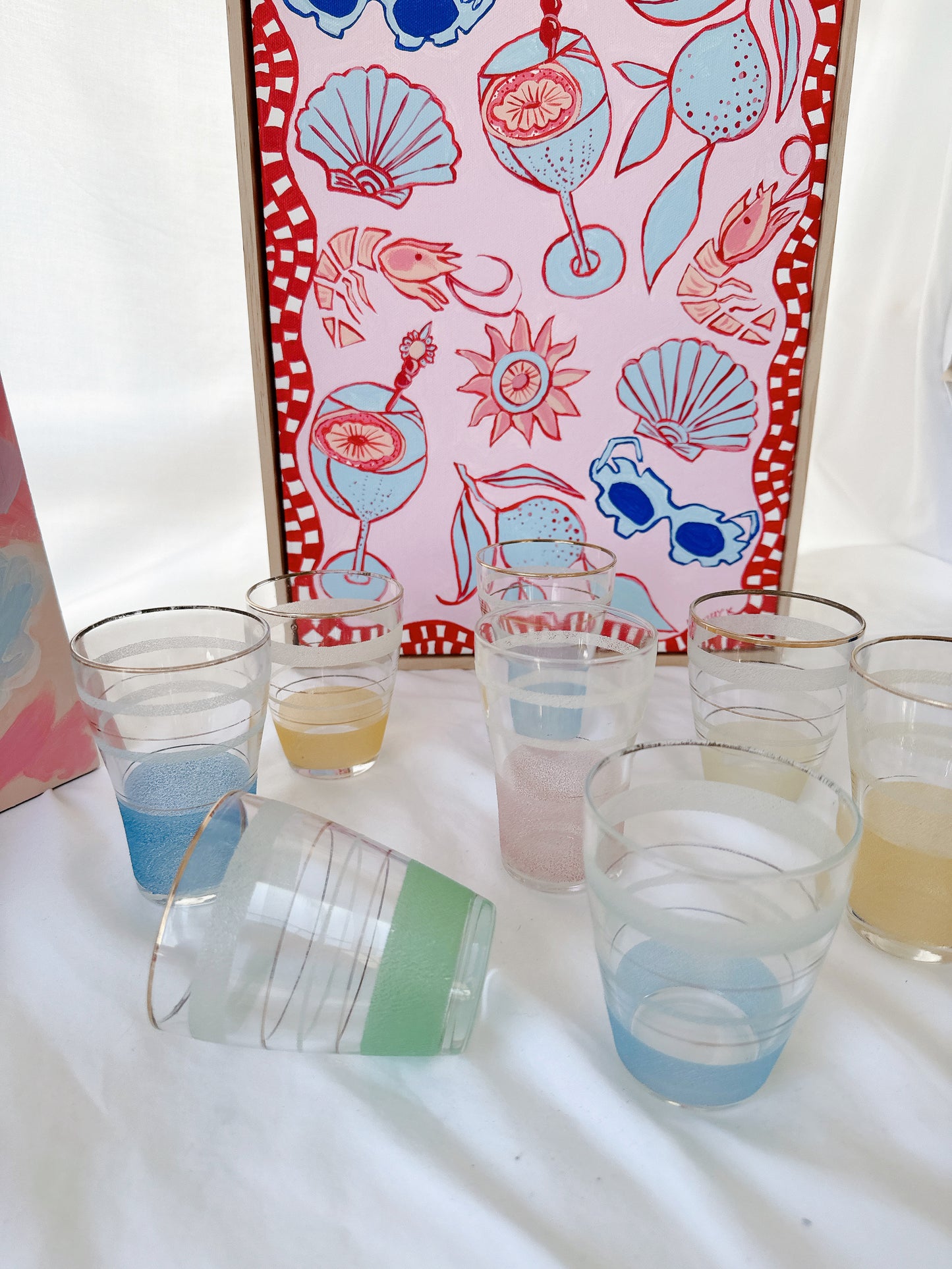 Set 8 Vintage Glasses