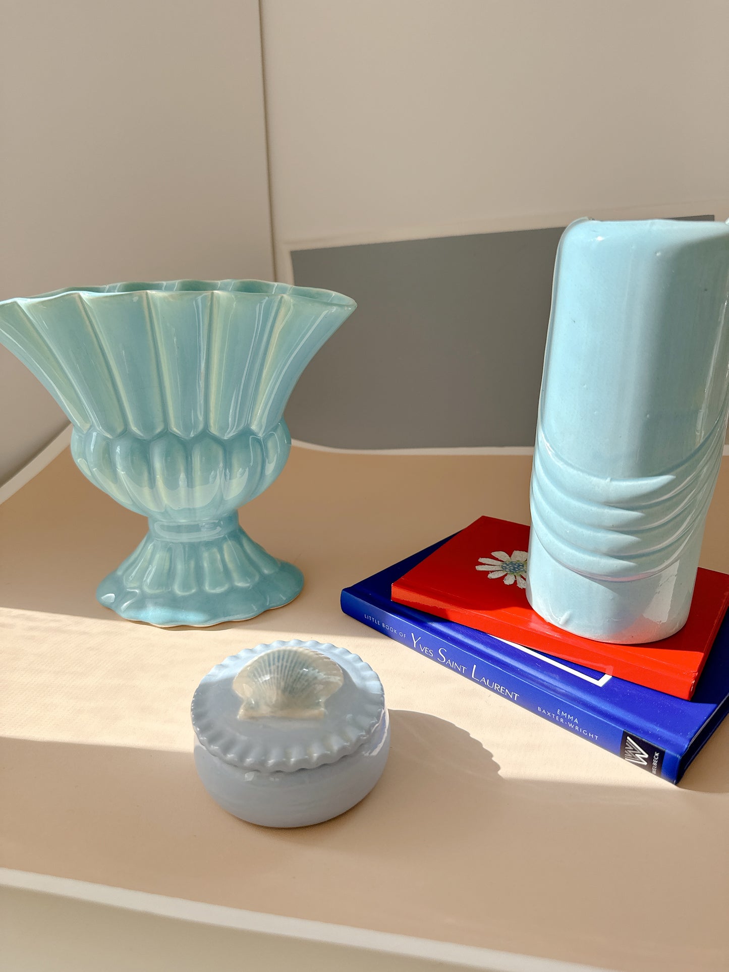 Vintage Blue Fishtail Vase