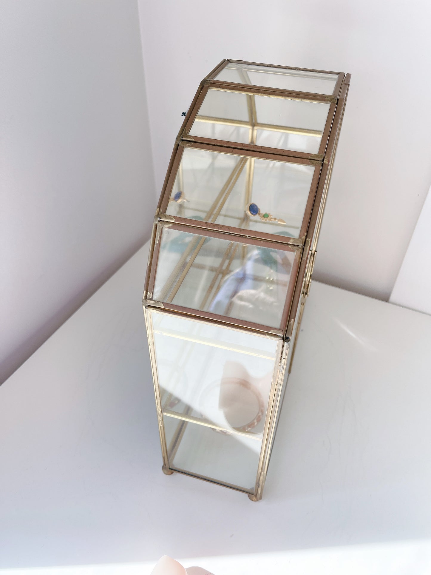 Vintage Curio Glass Shelf
