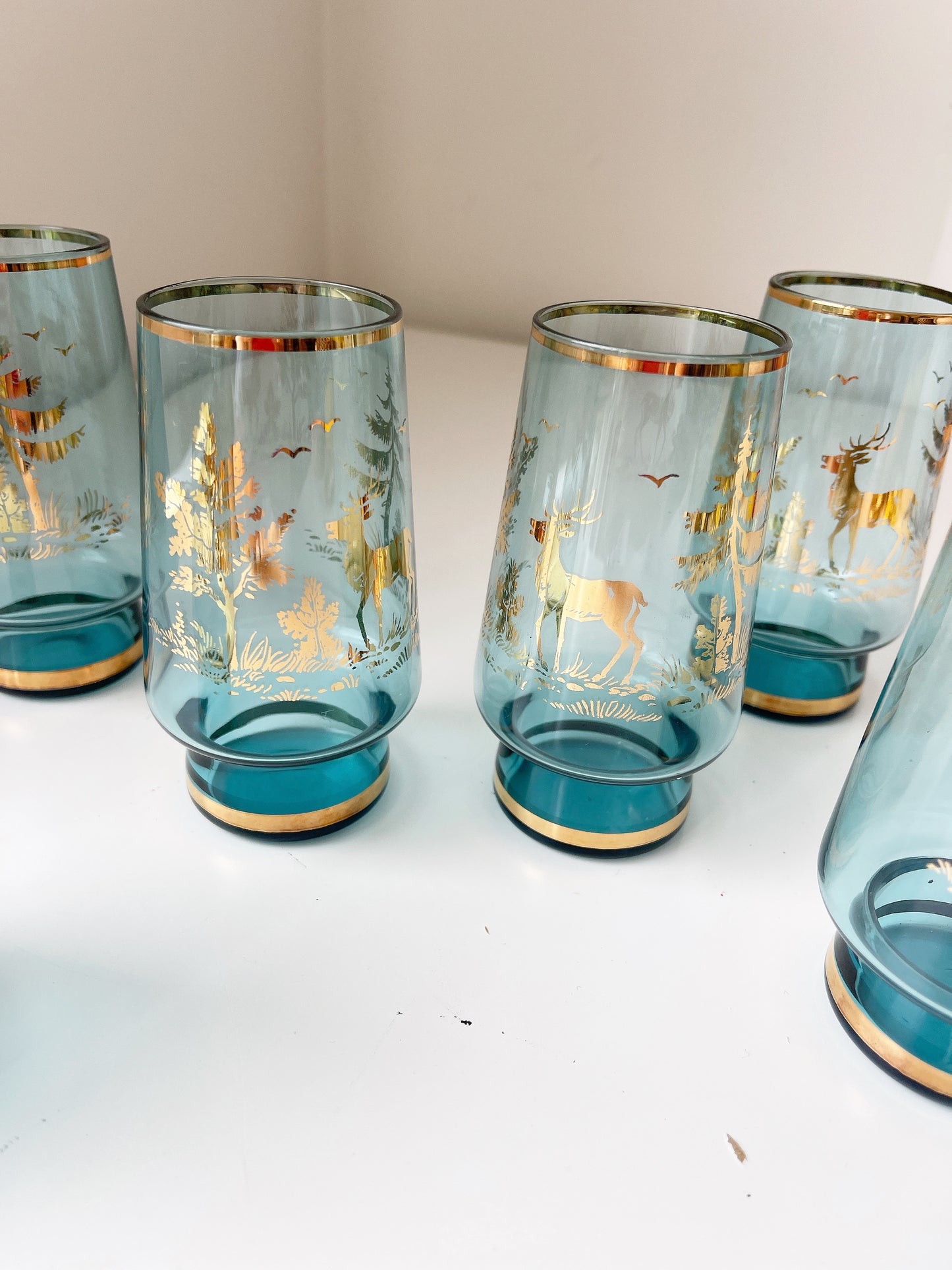 Set 6 Gold Foil Deer Glasses