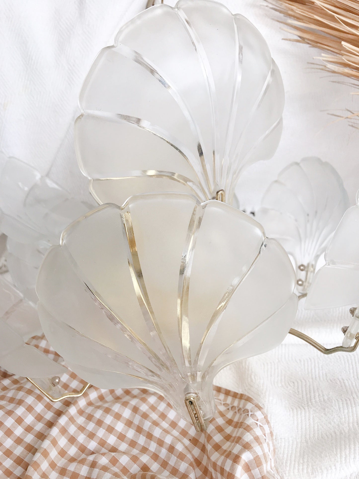 Vintage Mermaid Glass Shell Light Fitting