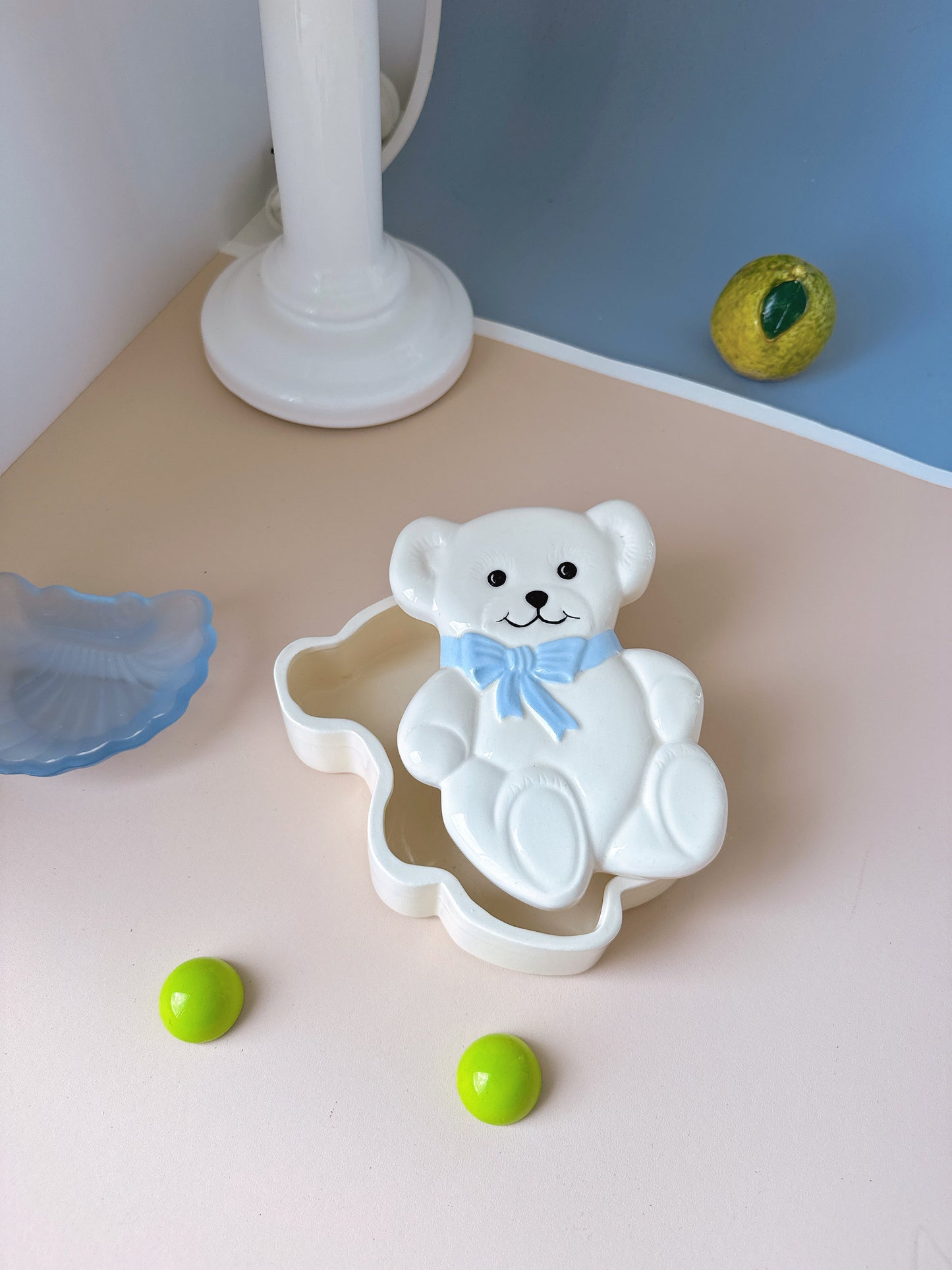 Cute Vintage Bear Trinket Box