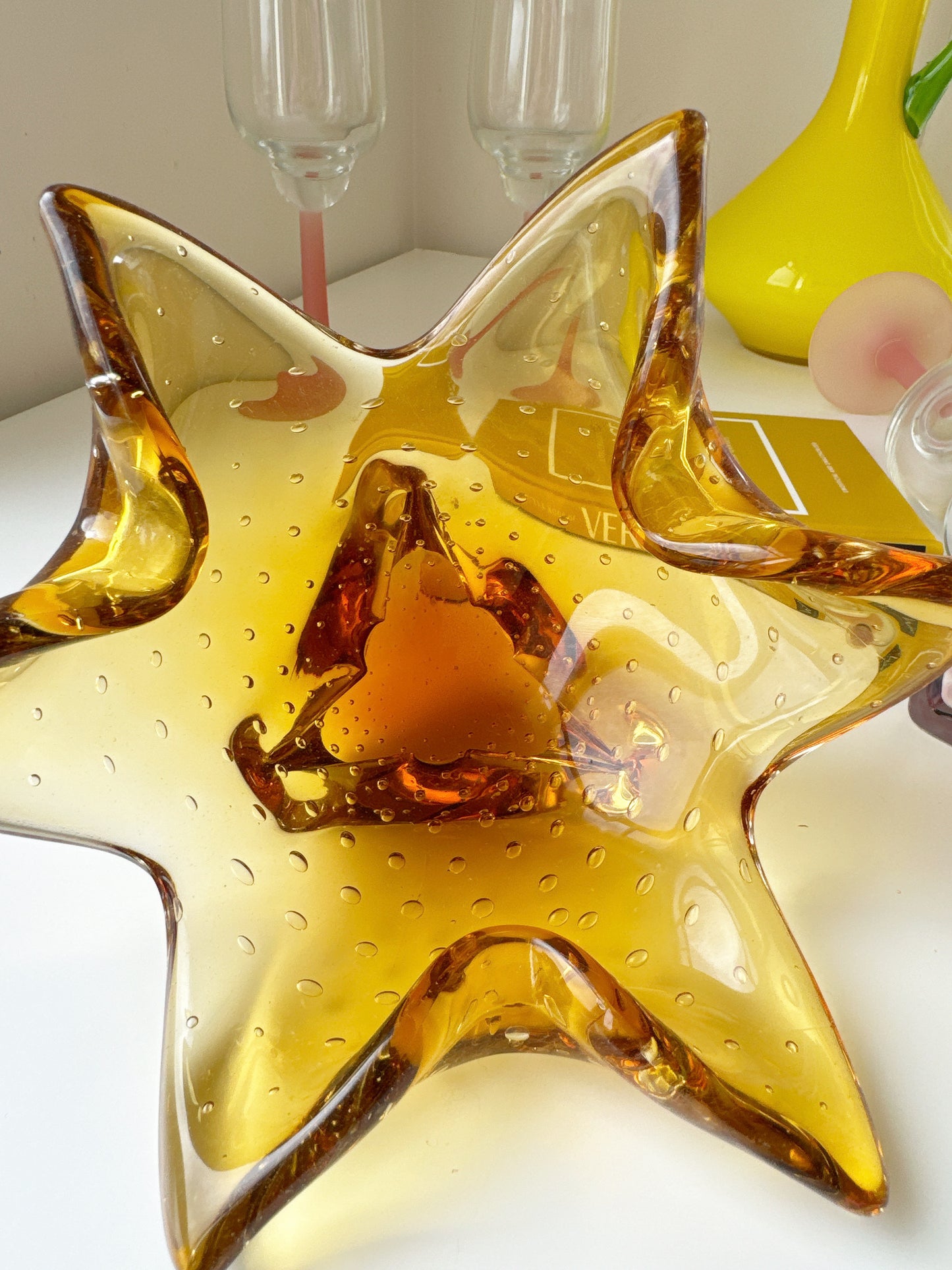 Murano Amber Glass 60’s Ashtray