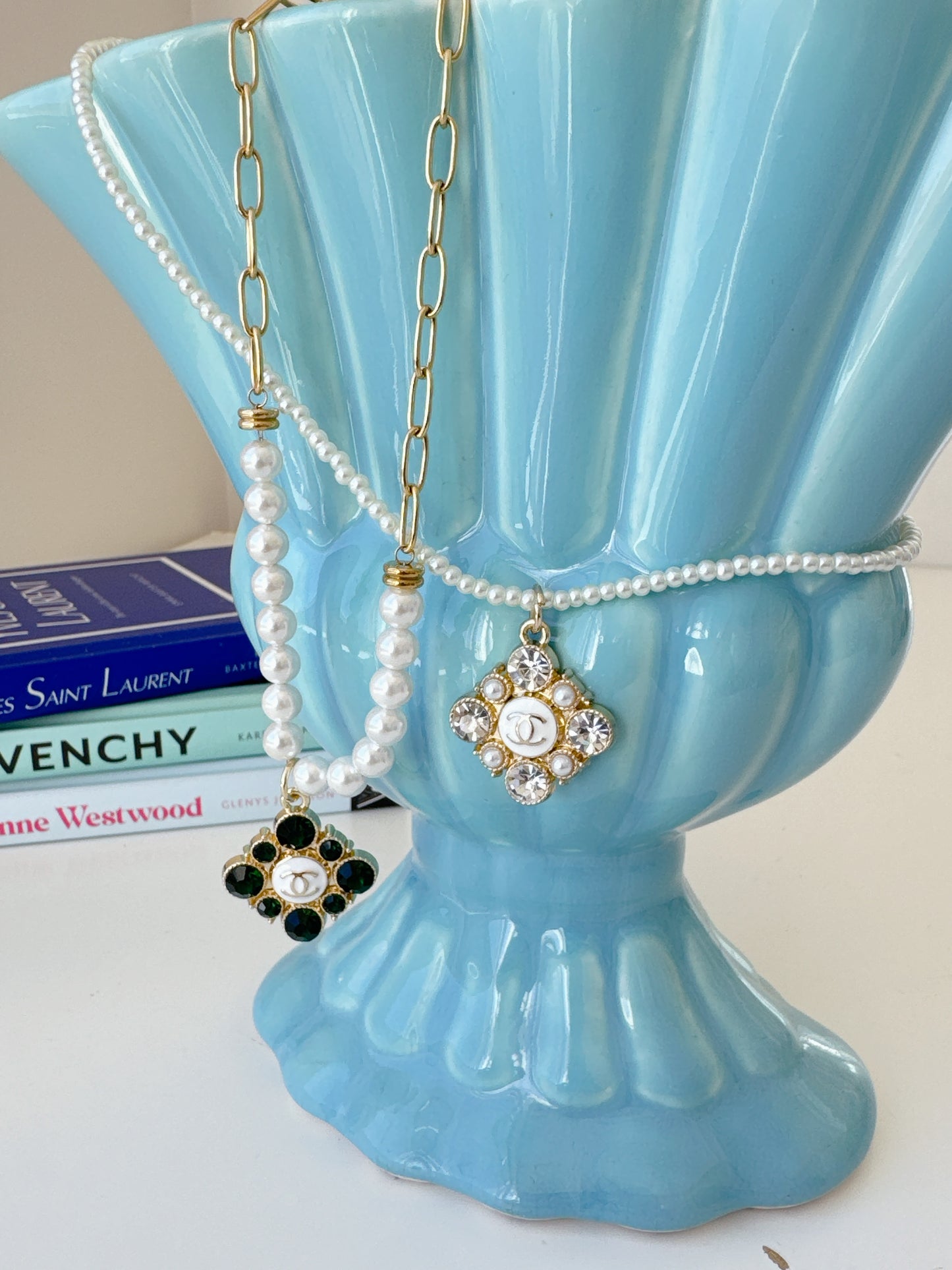 Chanel Green Pendant Necklace