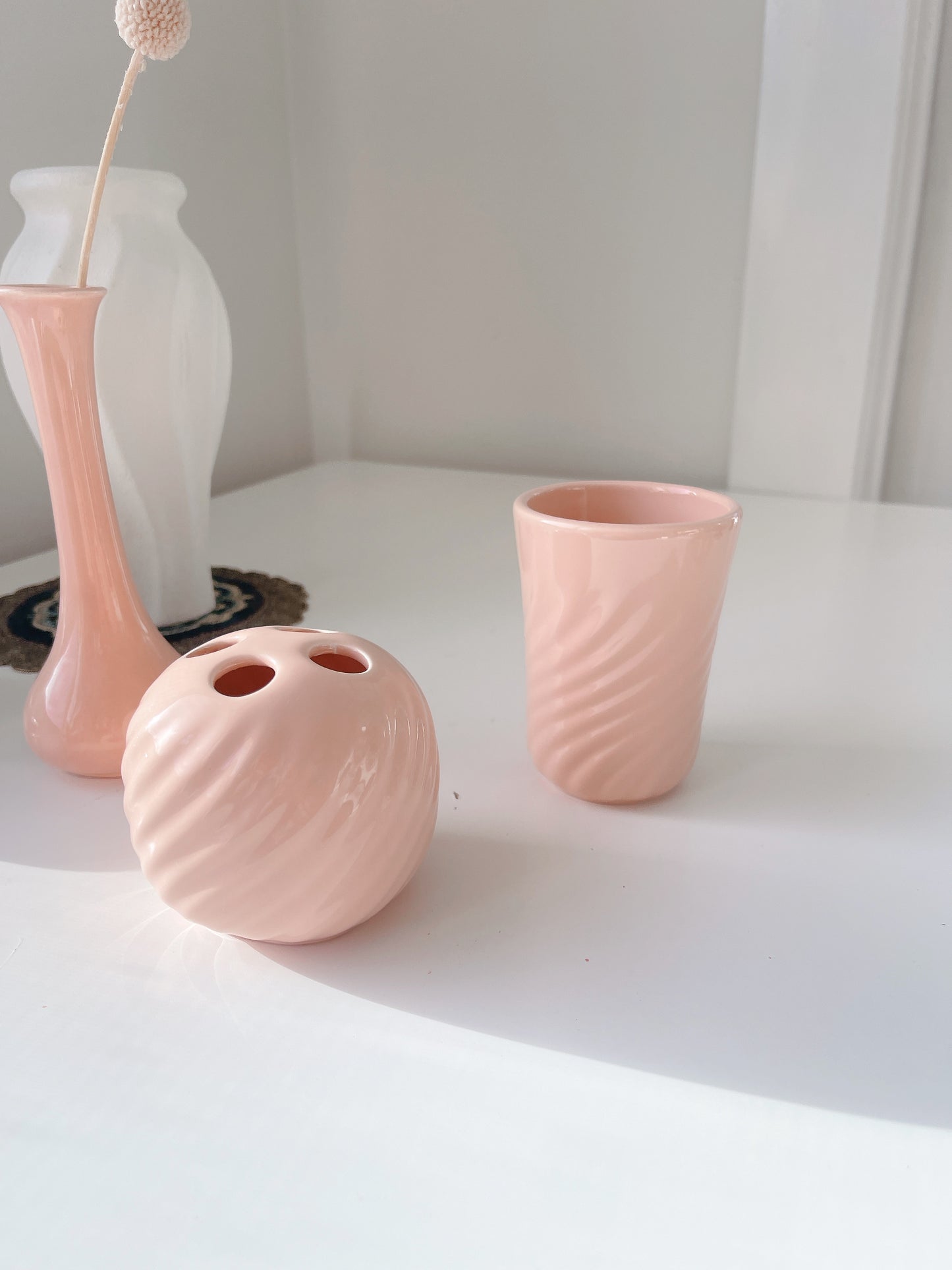 Set 3 Peach Ceramic Set