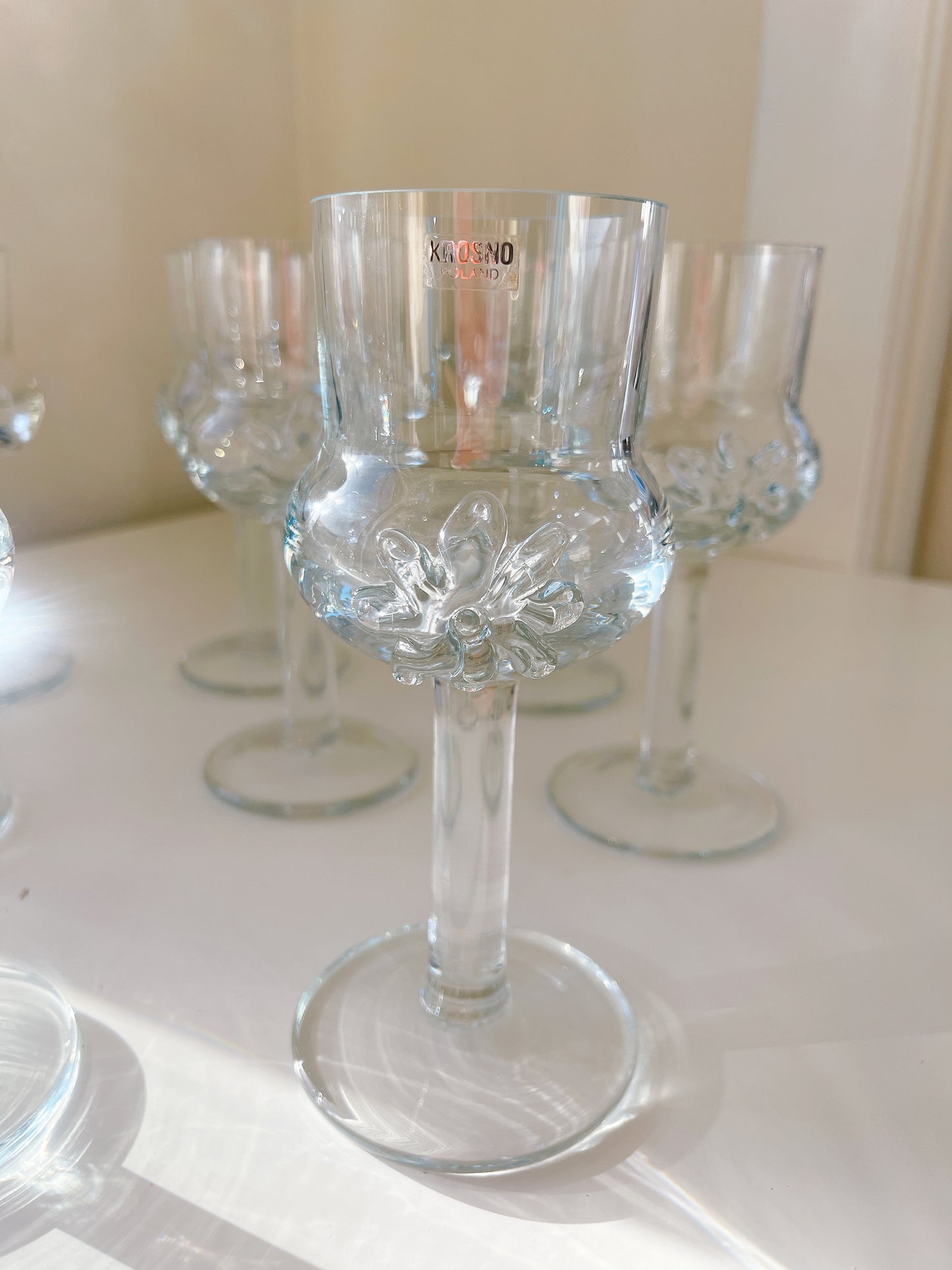 Set 9 Vintage Polish Glasses with Suns