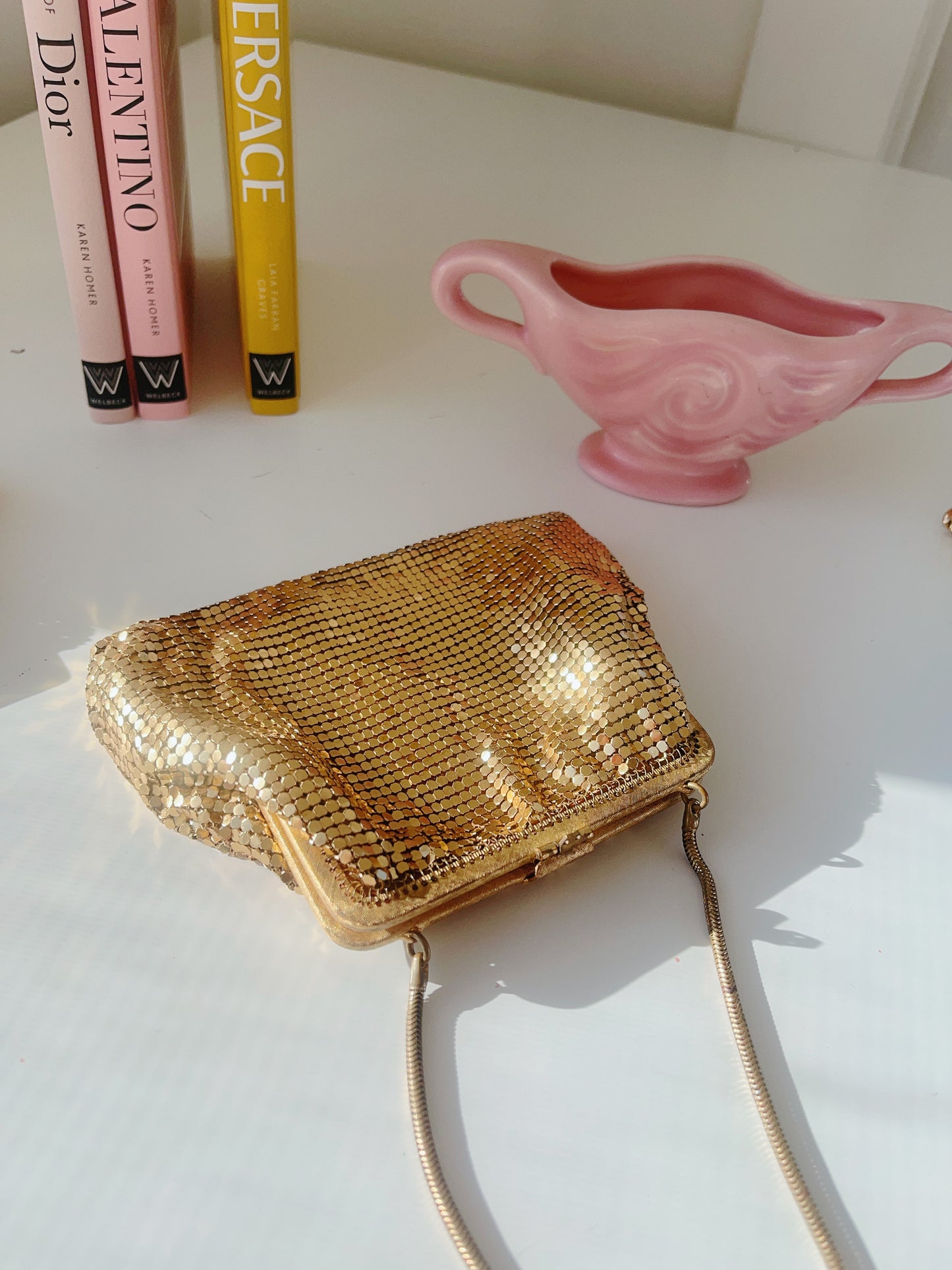 Vintage Gold Mesh Sml Evening Bag