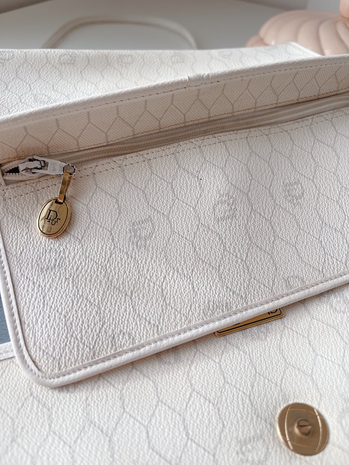 Vintage Dior White Honeycomb