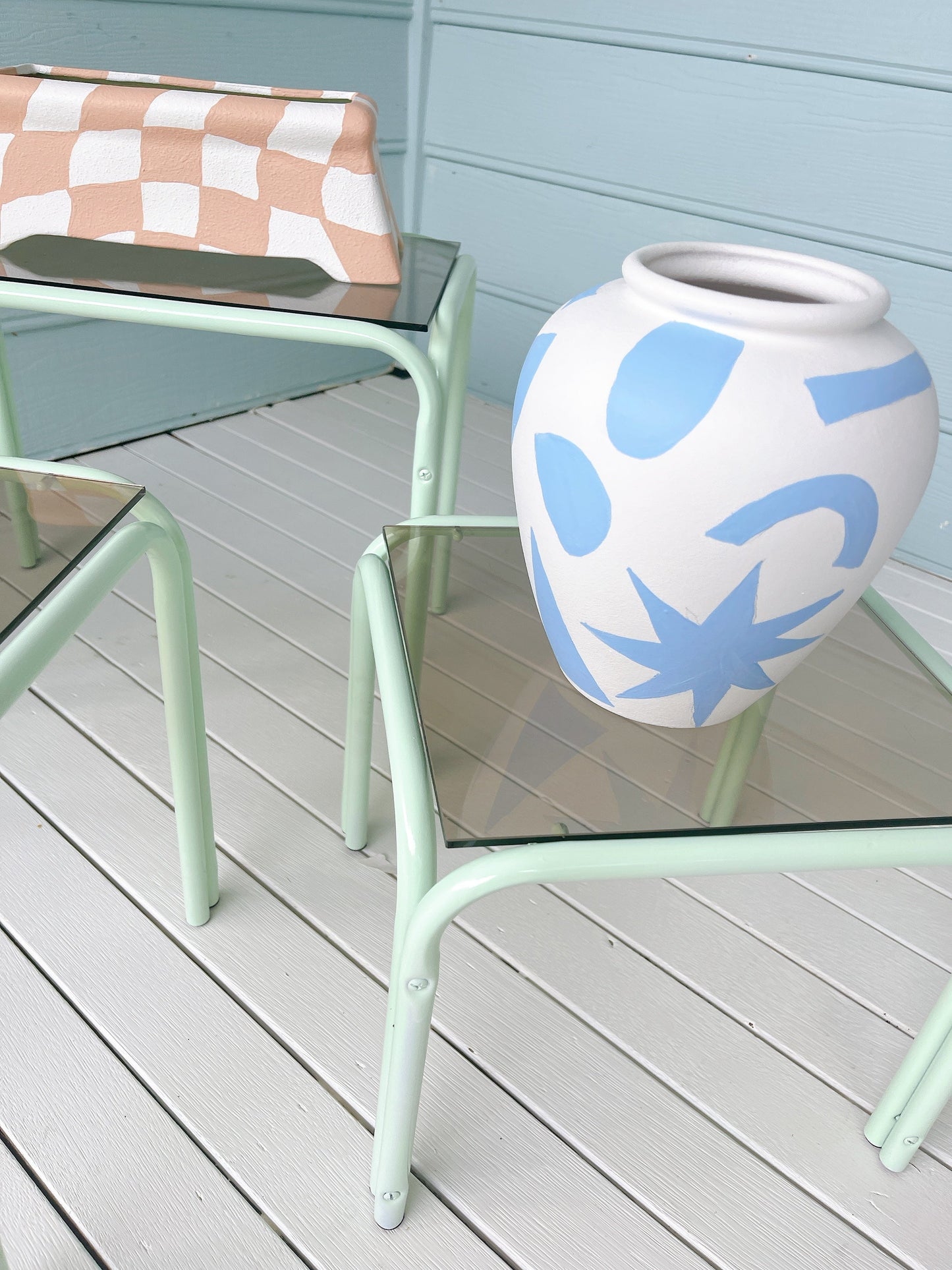 Handpainted Geometric Vase