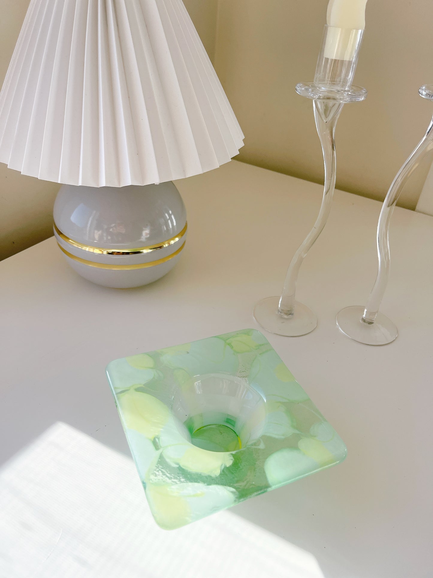 Green Glass Dish