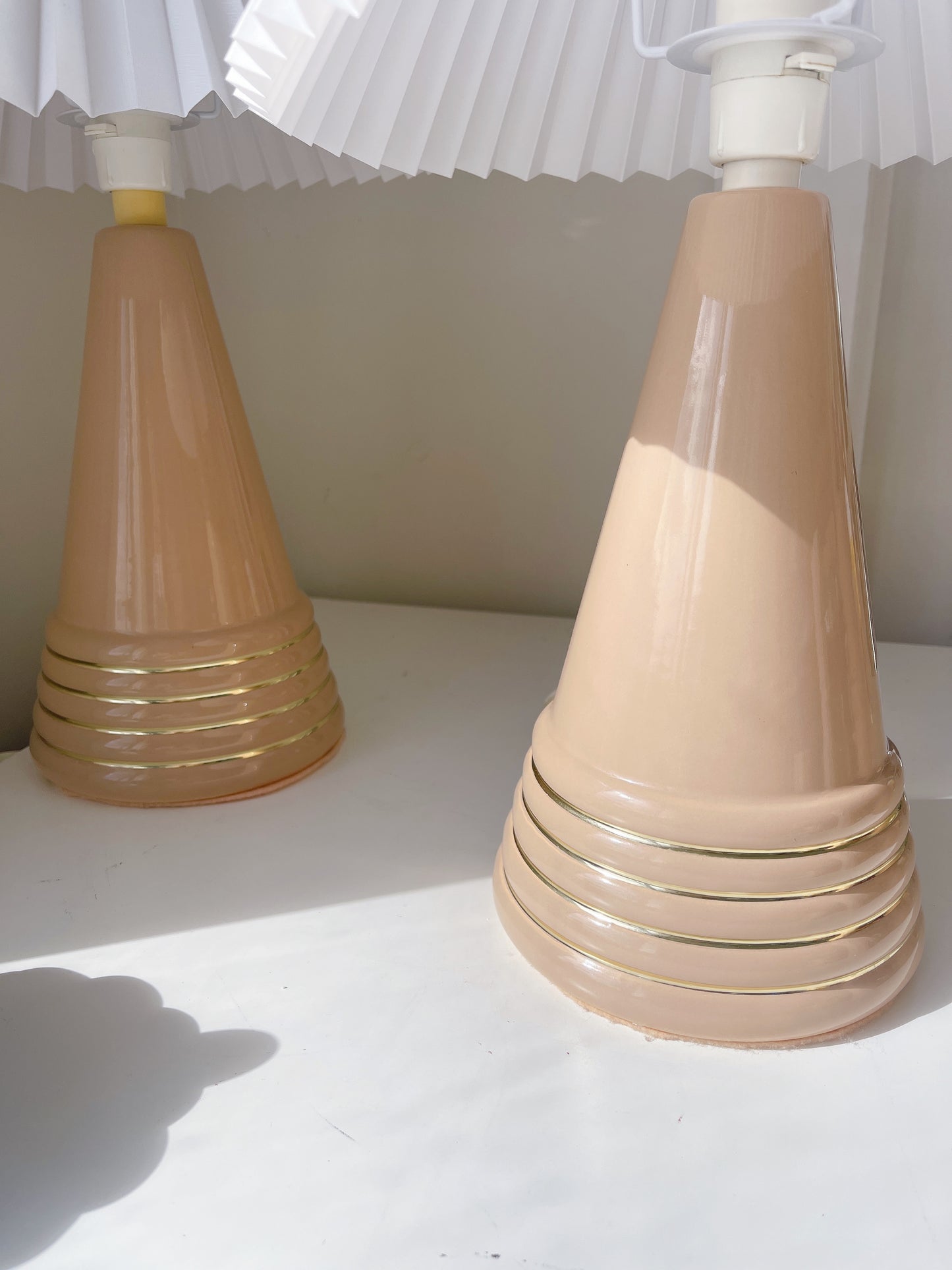 Vintage 80’s Lamp with pleated Shade - 2 Available
