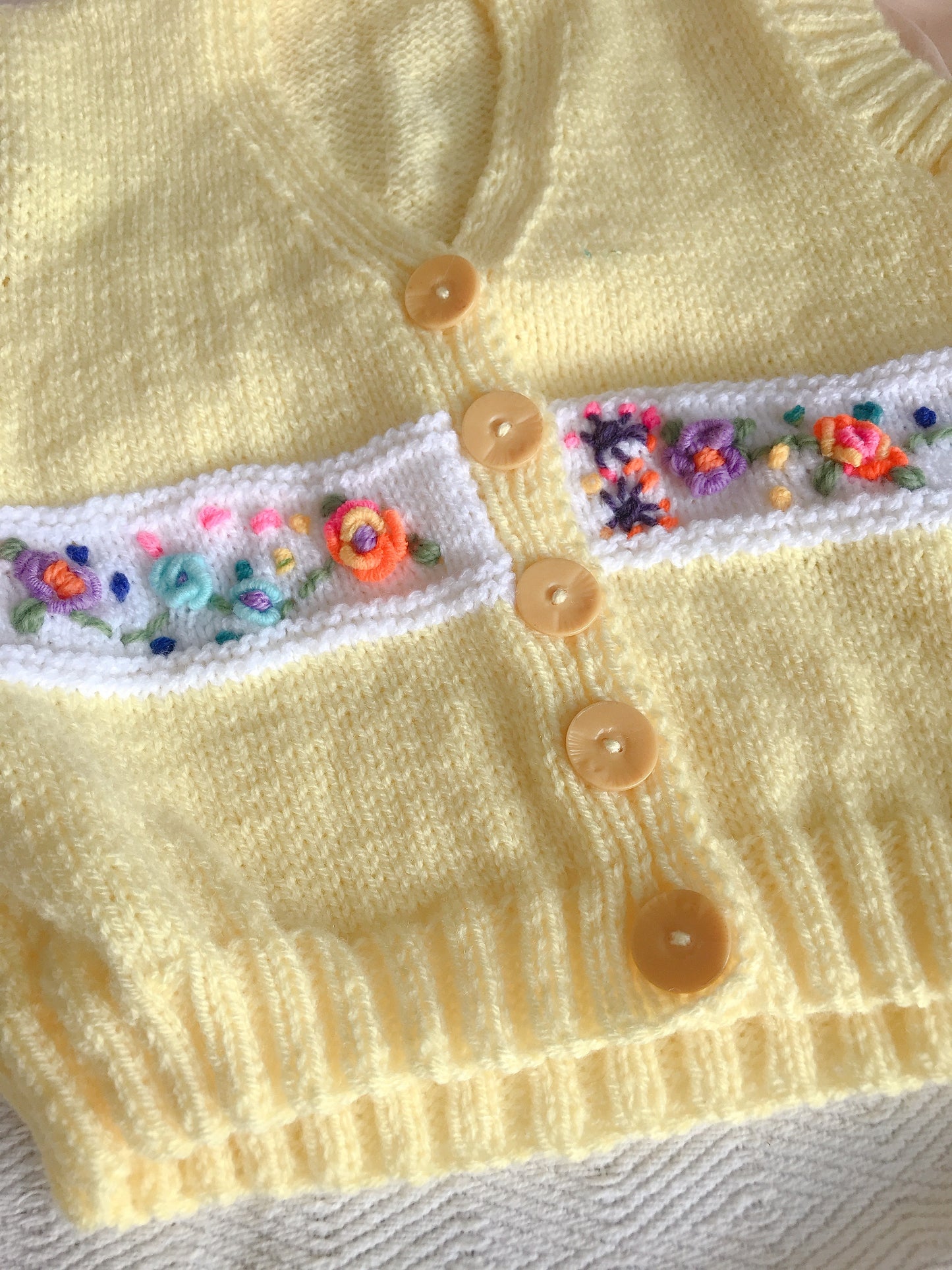 Handknitted Kids Short Sleeve Cardigan - 4-5years