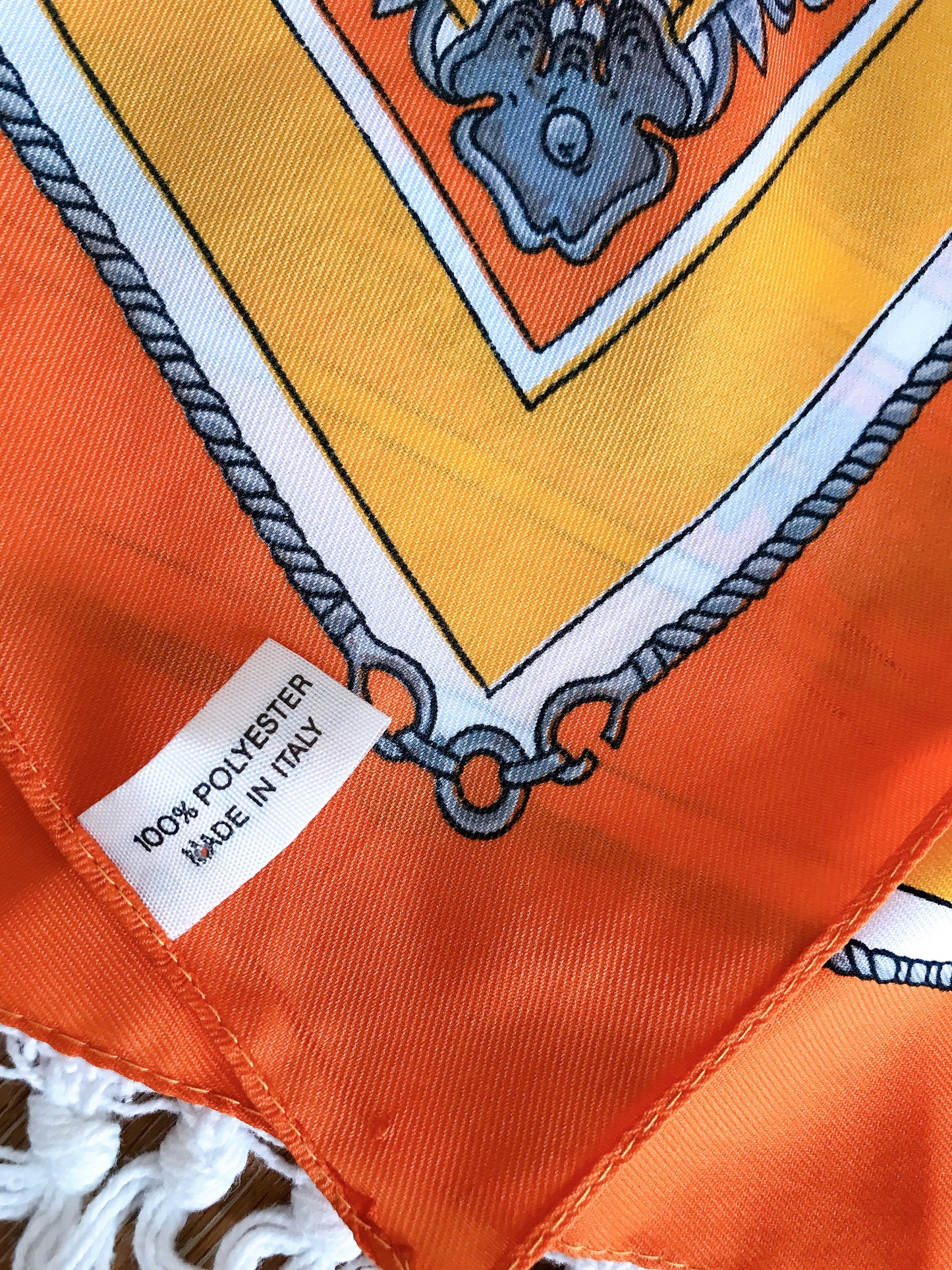 Vintage Large Orange/Yellow Scarf - Italy