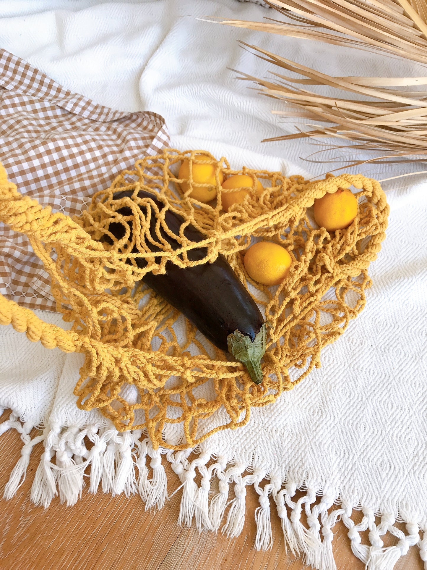 Mustard Yellow String Bag