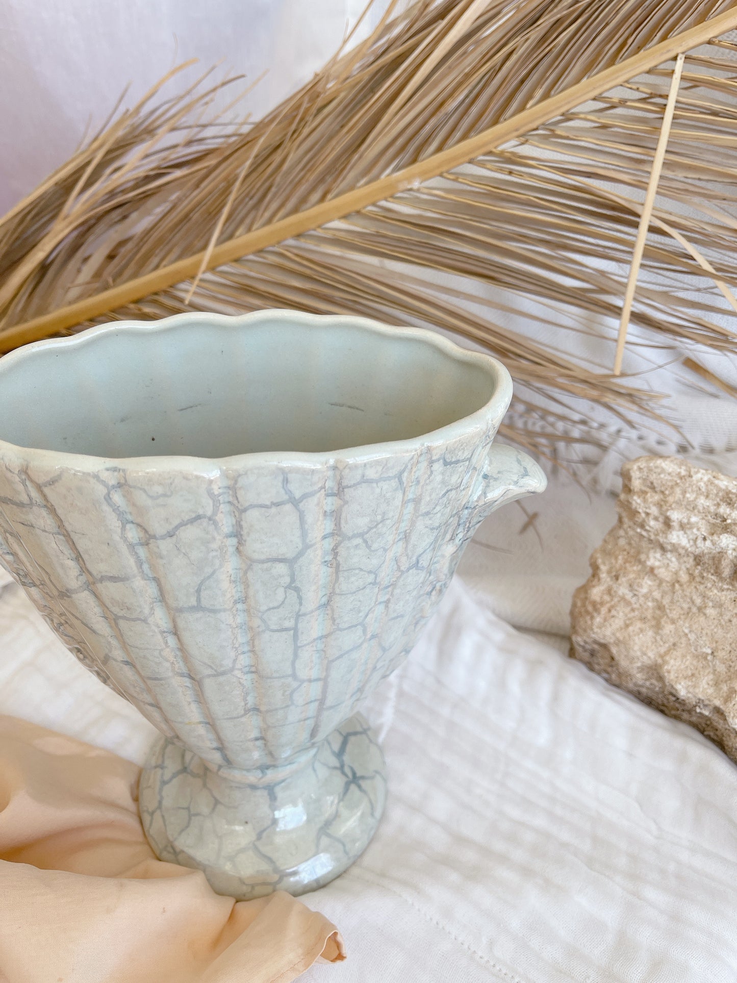 Vintage Pearlescent Pale Blue Vase