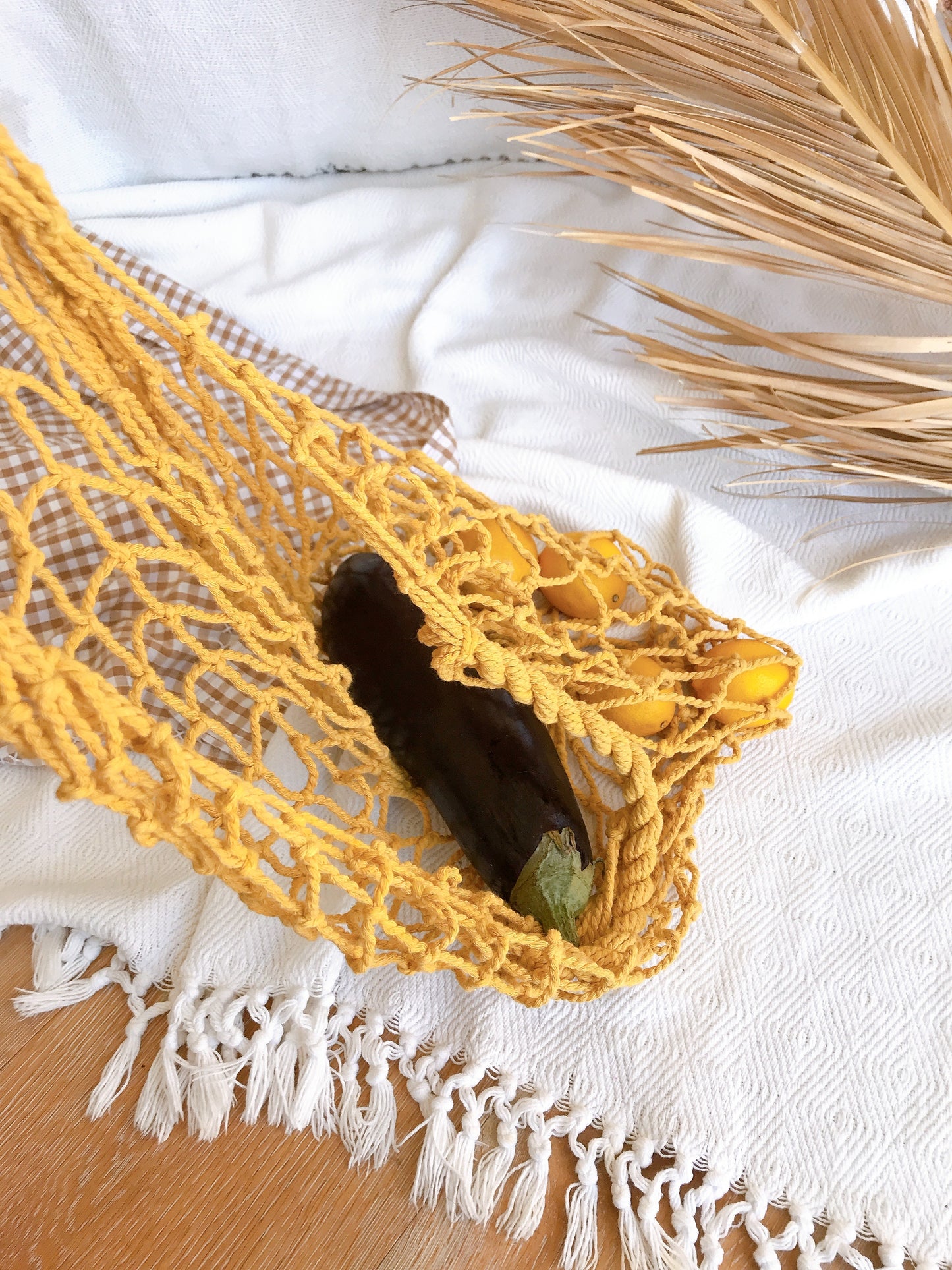 Mustard Yellow String Bag
