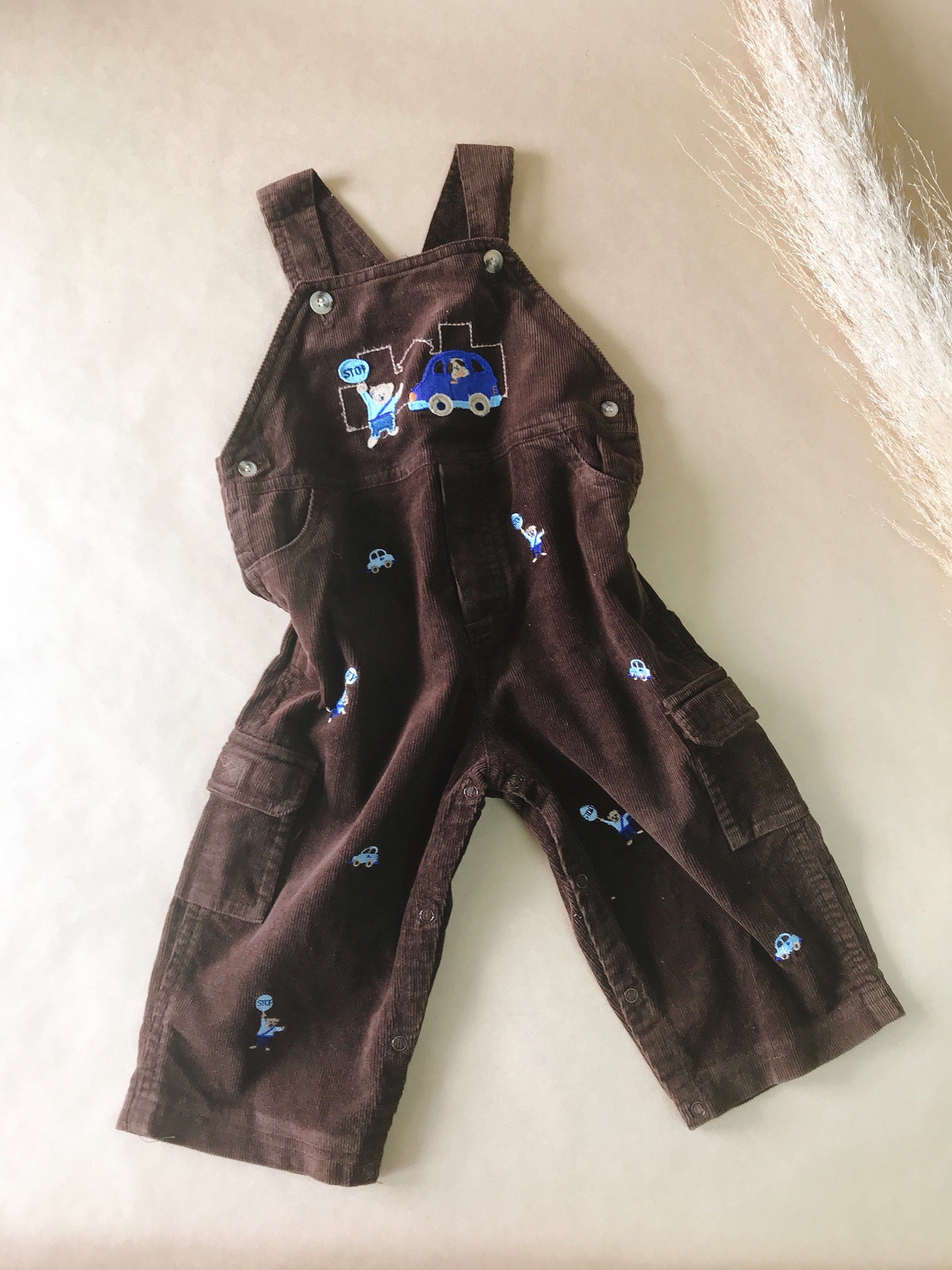 Chocolate Cord Overalls - Size 18 months