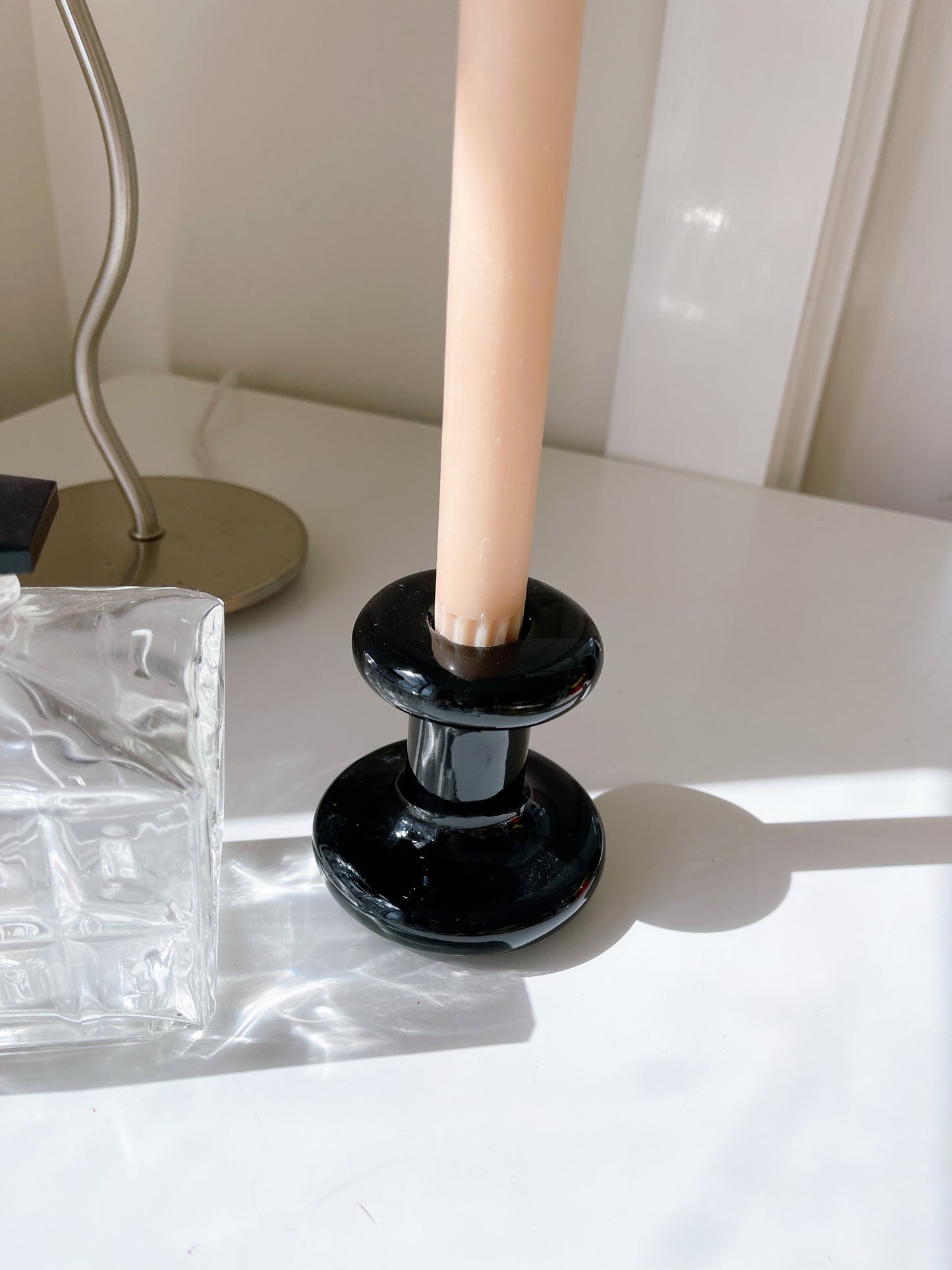 Black 80’s Ceramic Black Candleholder