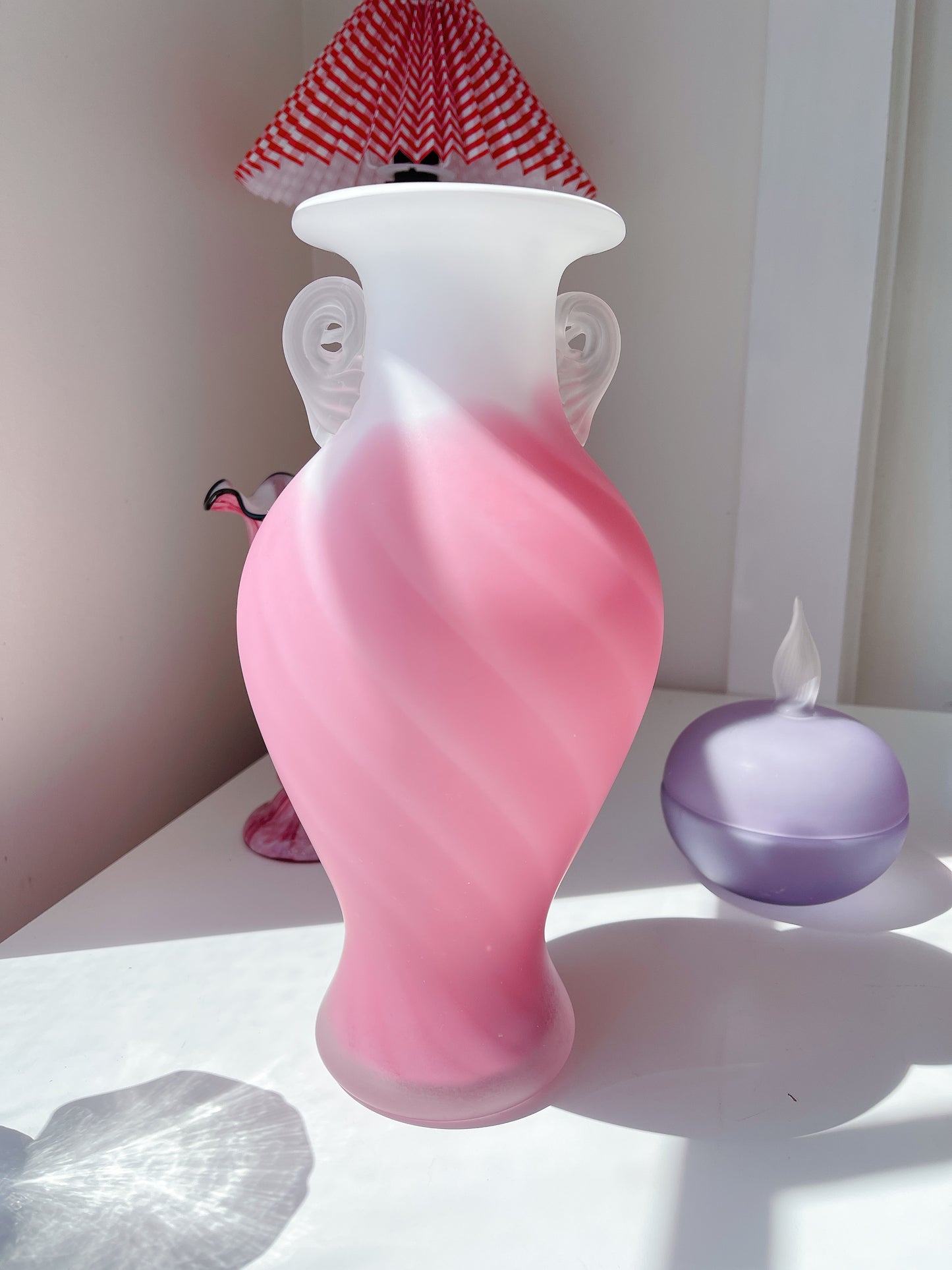 Vintage Kamei Japan Frosted Glass Vase