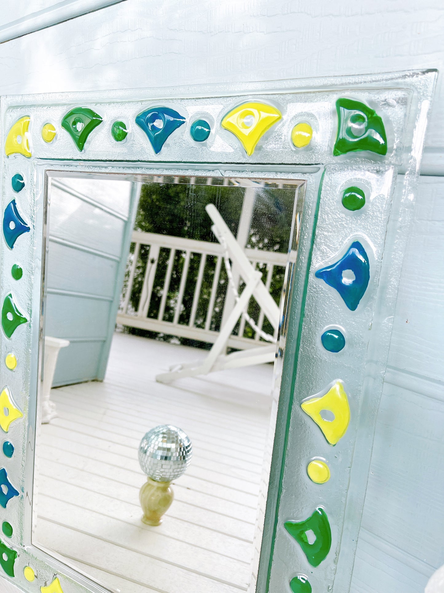 Vintage Glass 80’s Shapes Mirror