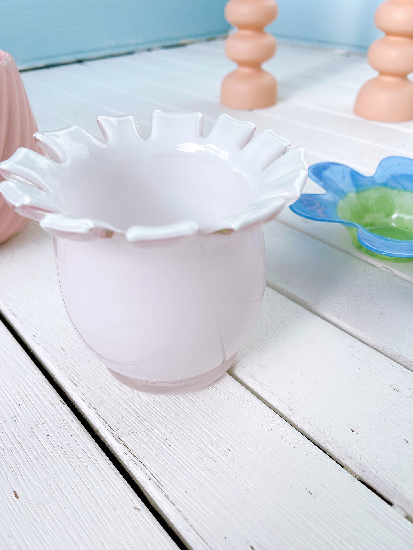 Baby Pink Glass Vase