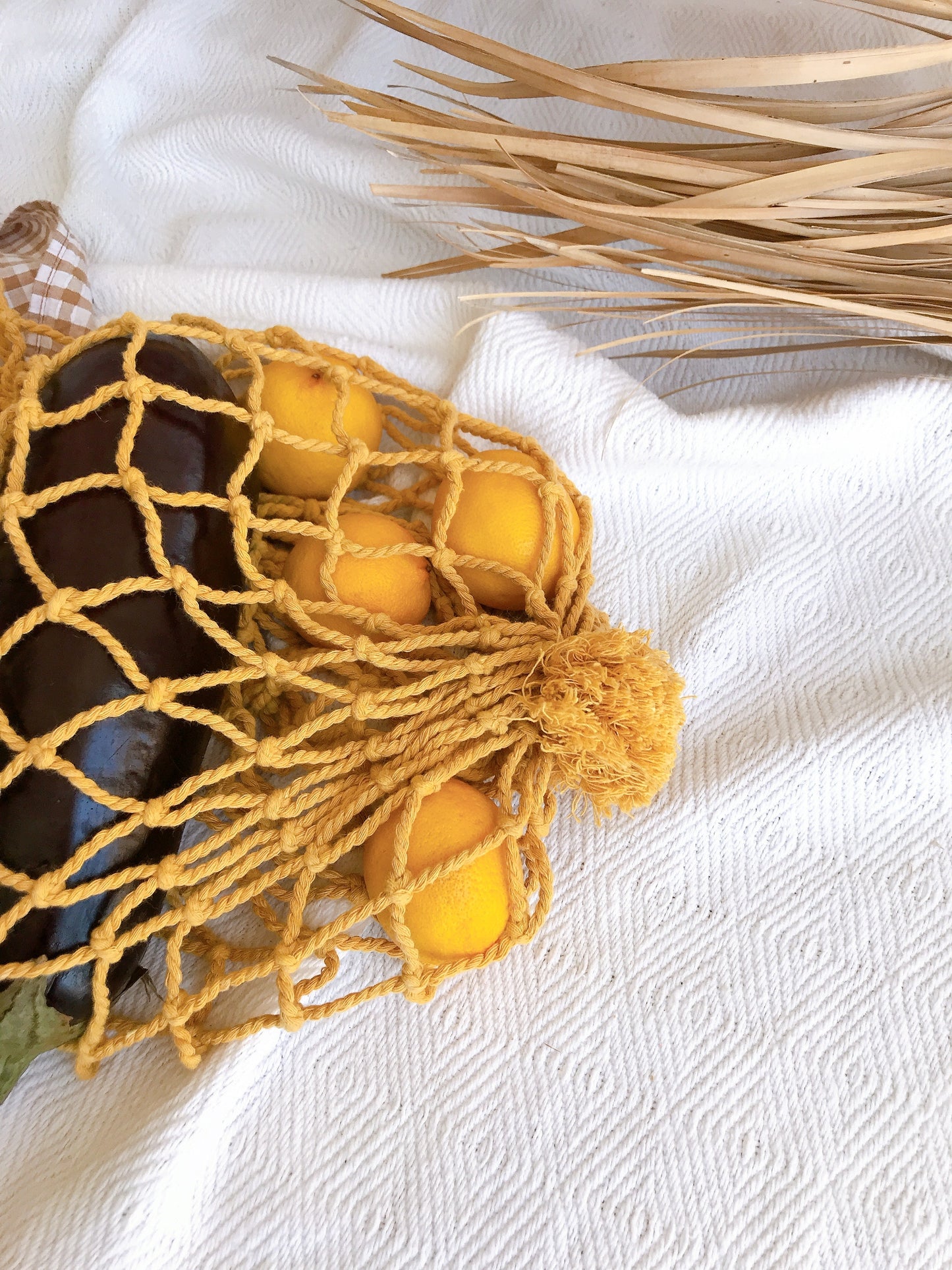 Mustard Yellow String Bag