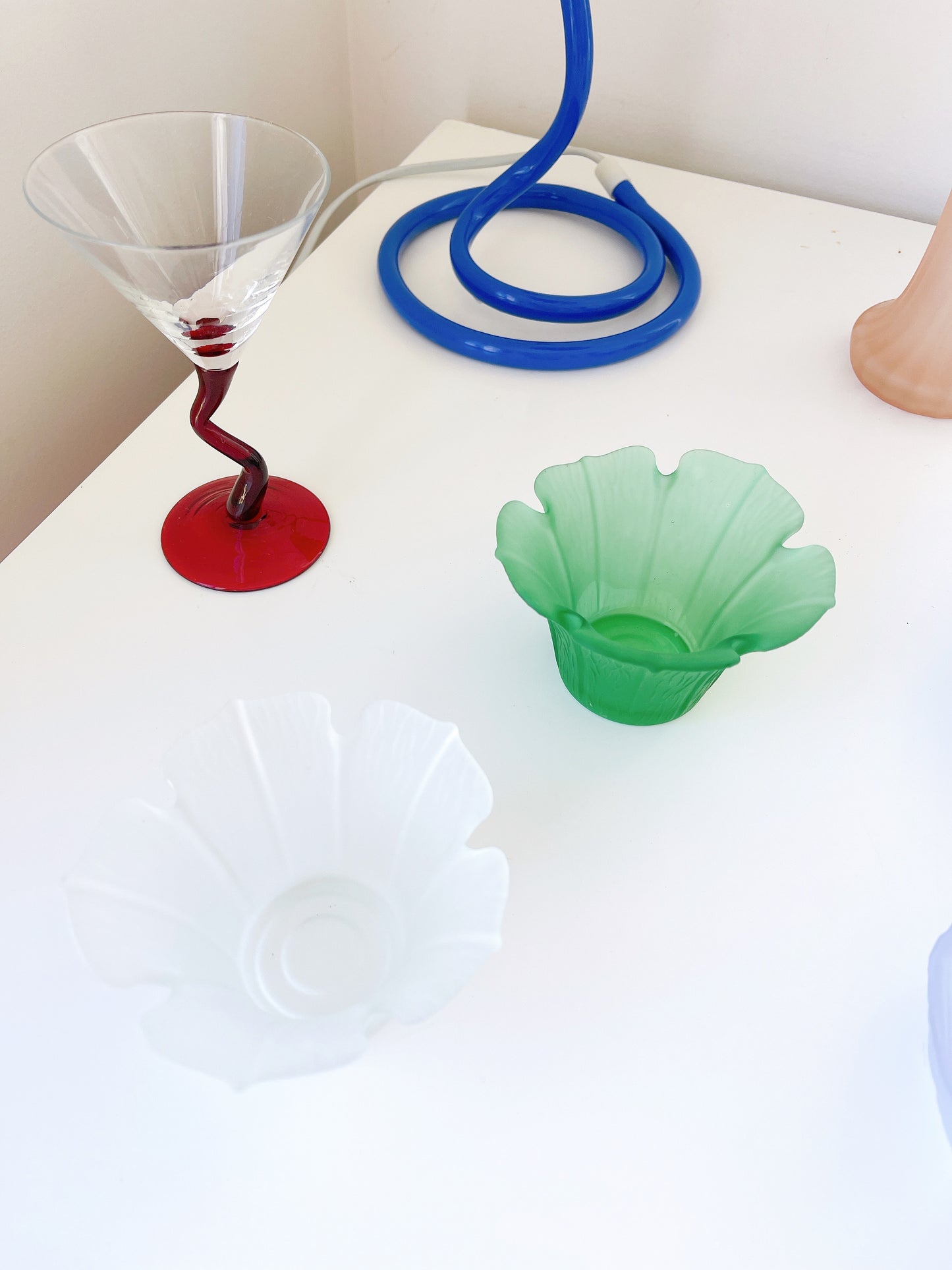 Set 2 Frosted Glass Tea-Light Holders