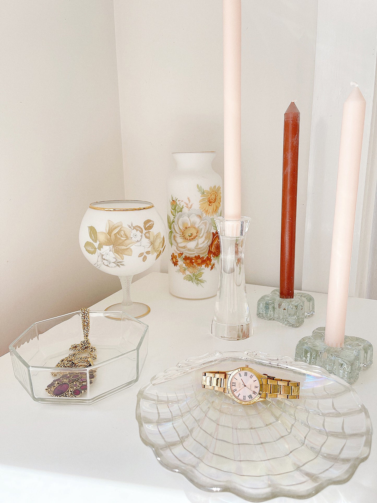 Heavy Glass Candlestick