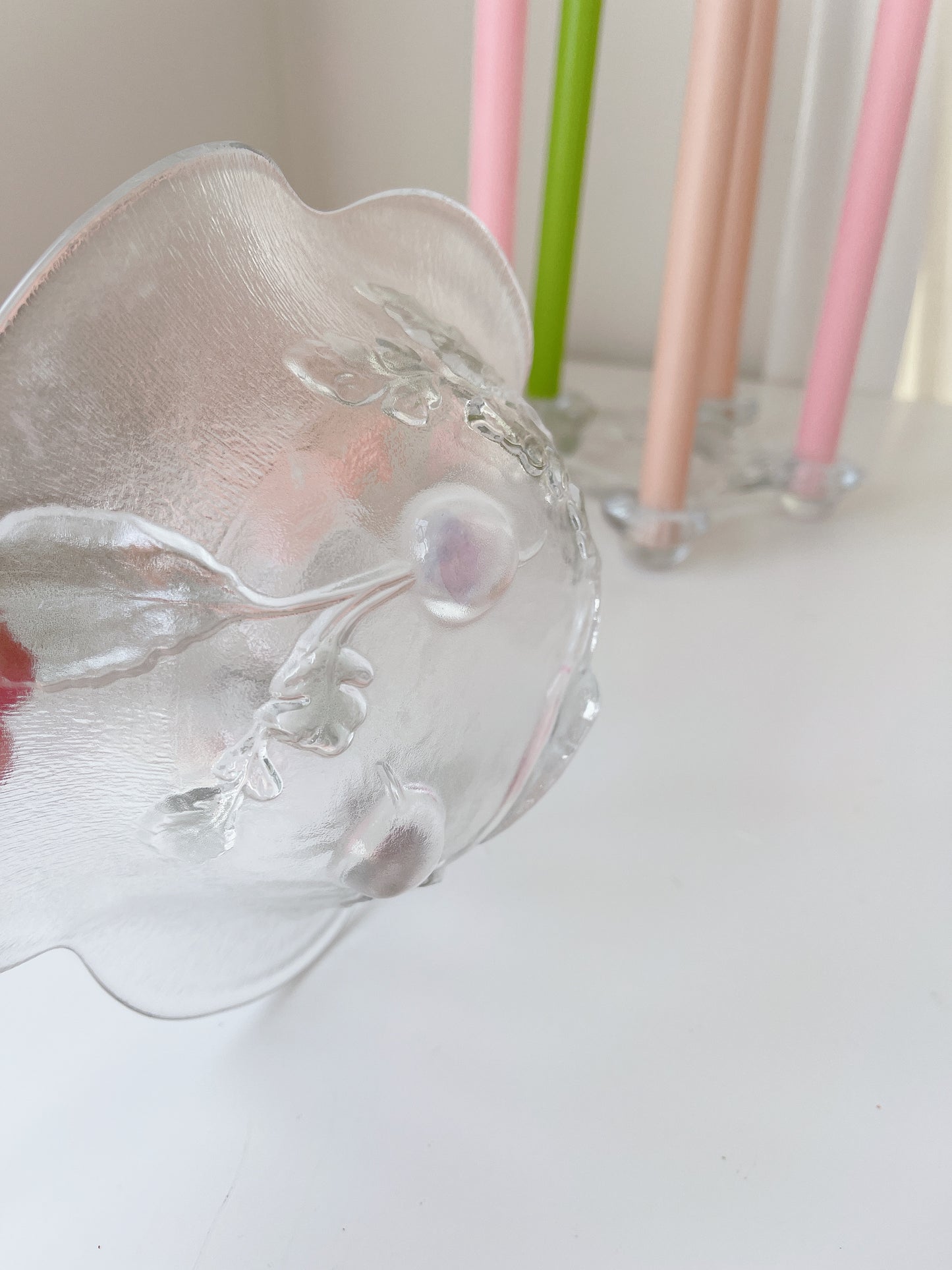 Set 2 Vintage Glass Radish Bowls