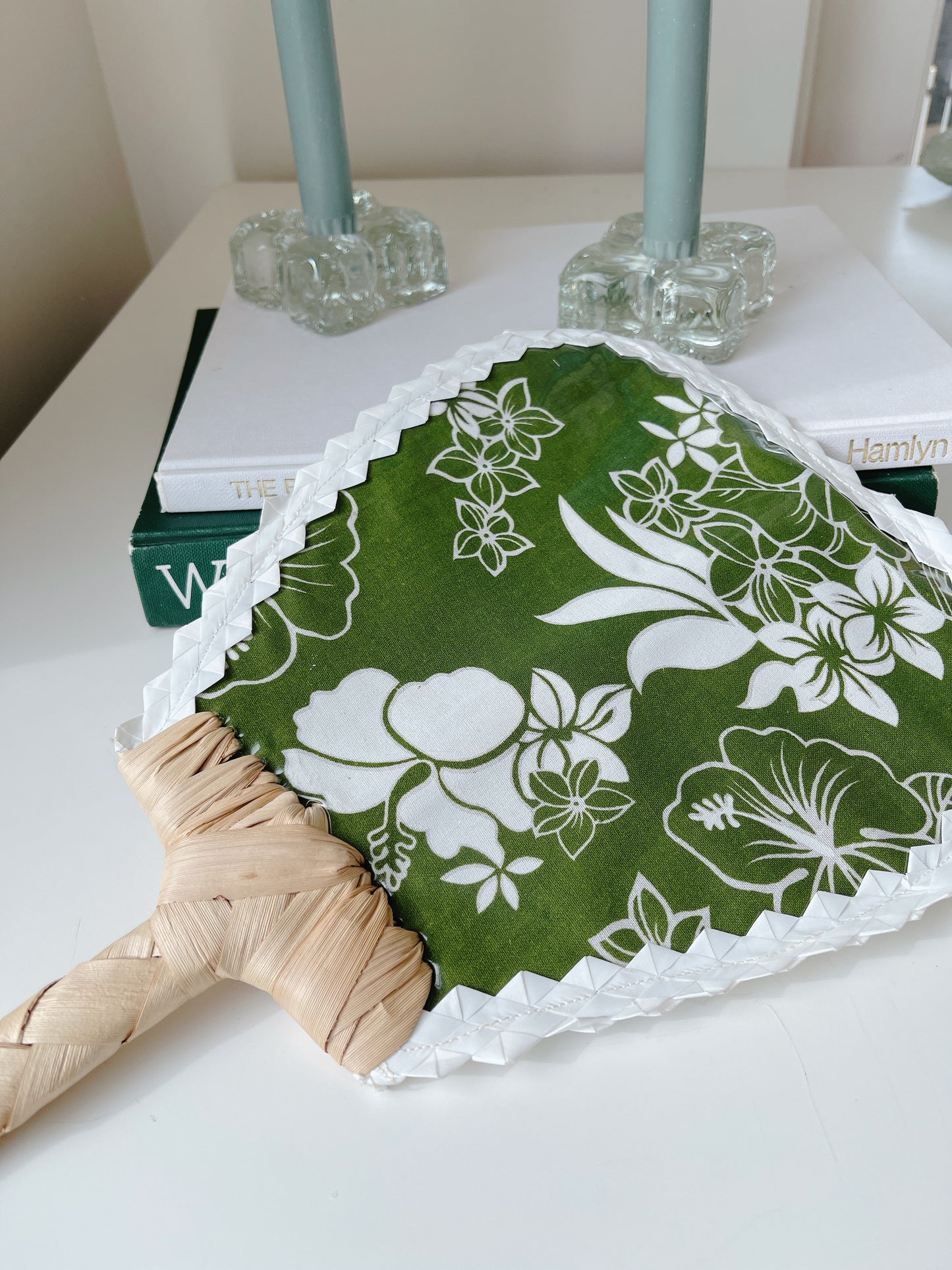 Vintage Hibiscus Hand Fan