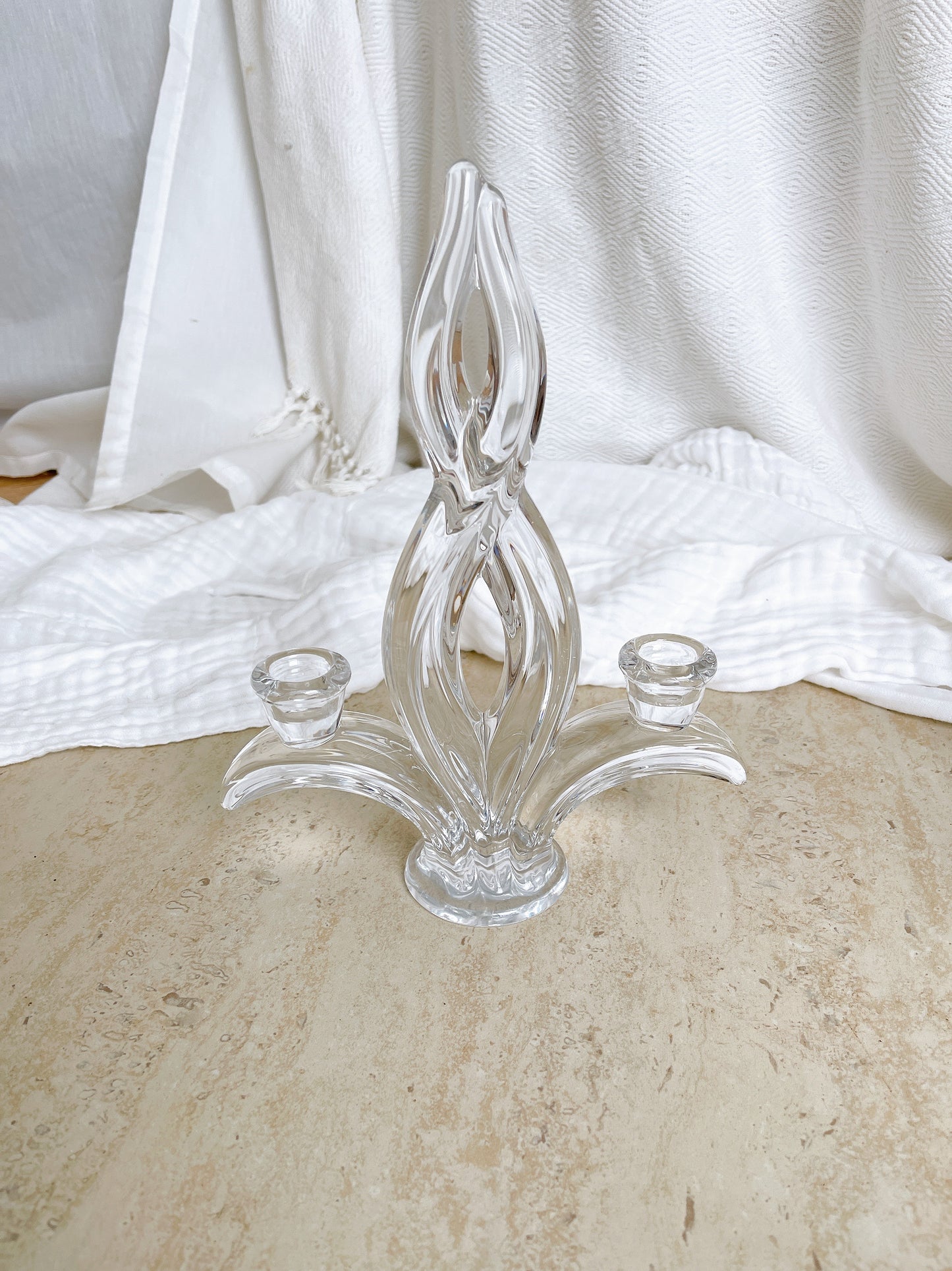 Vintage Art Vannes Crystal Candleholder - France