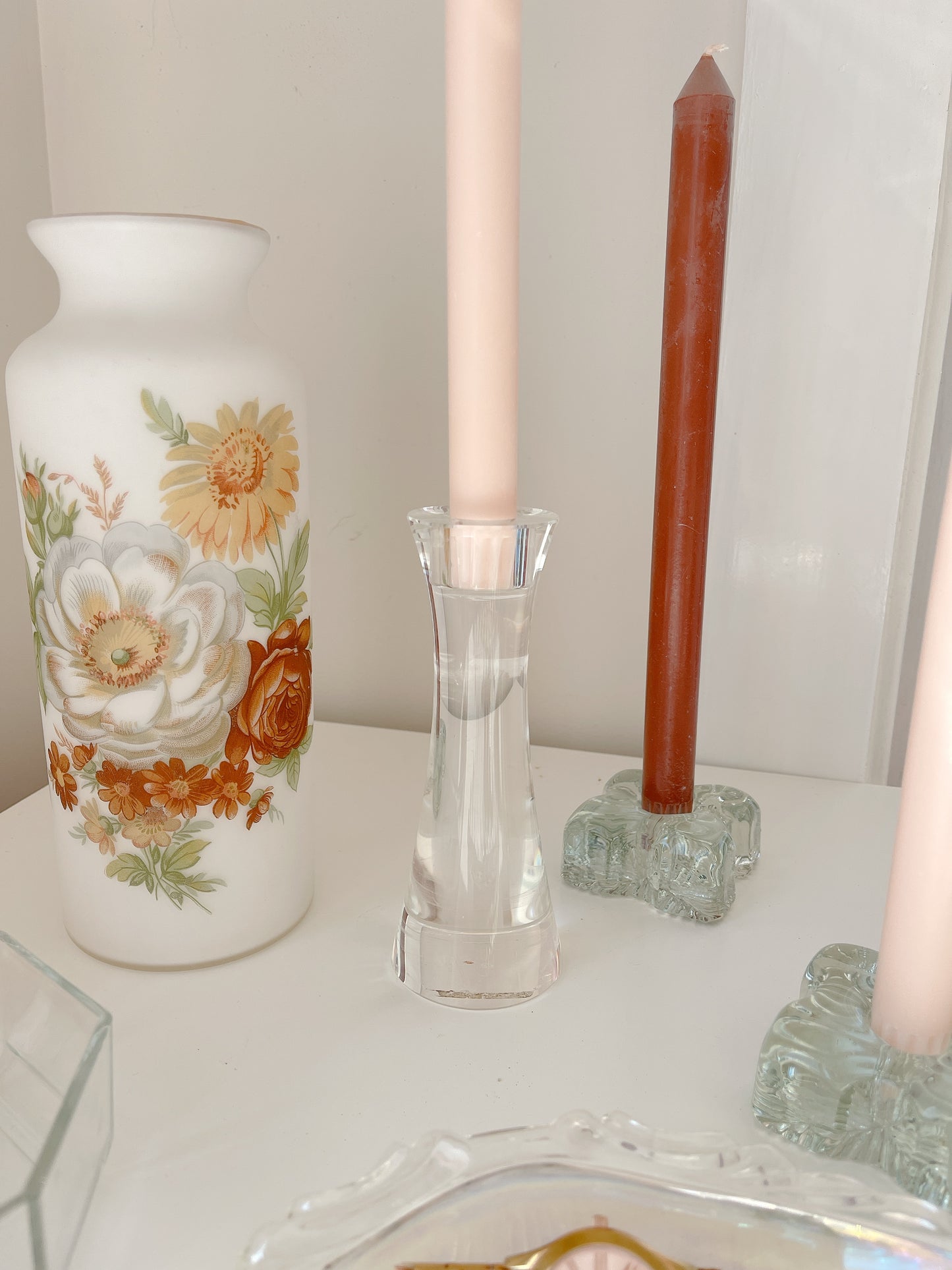 Heavy Glass Candlestick
