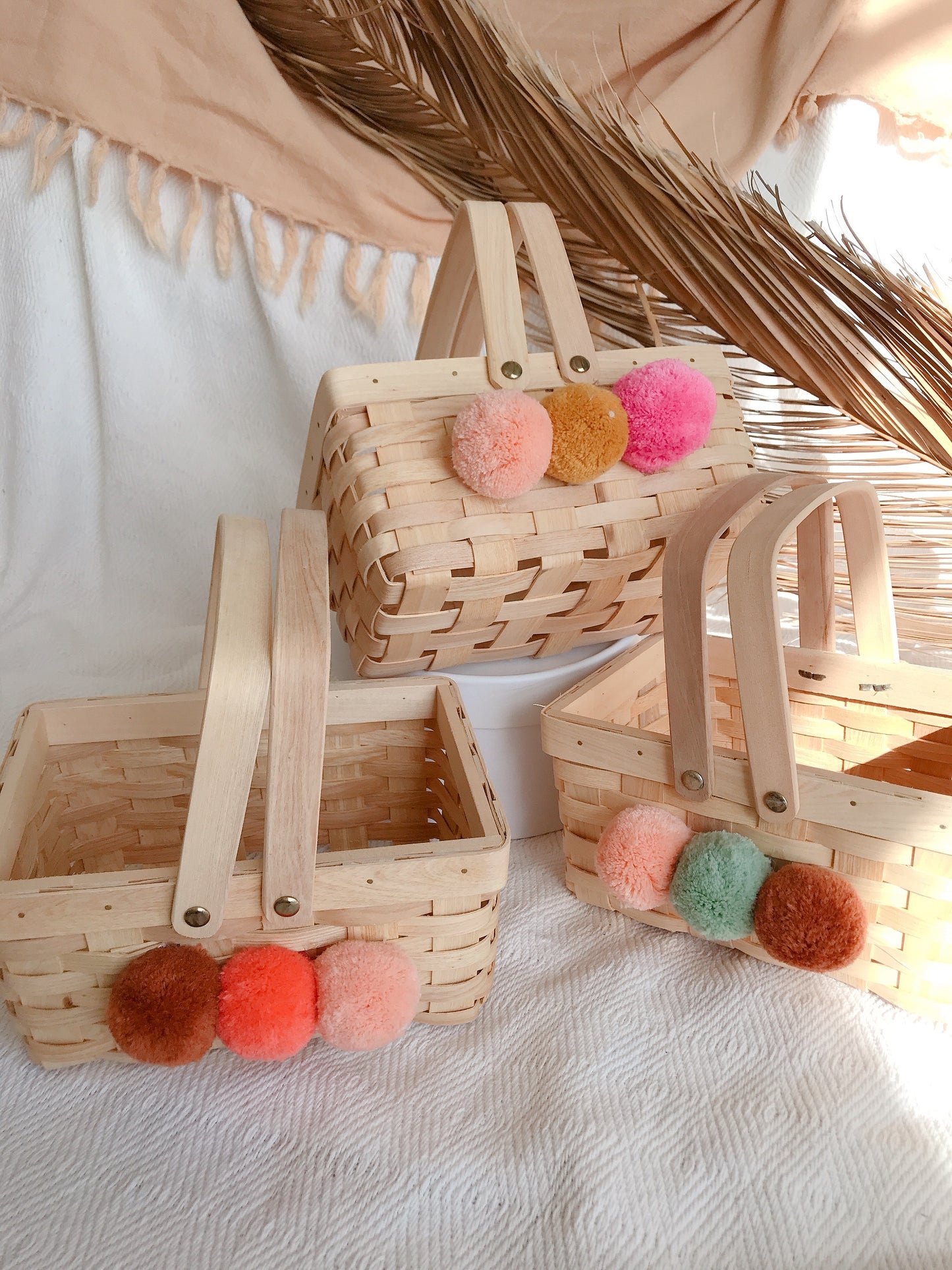 Pom Pom Miniature Shopping Basket