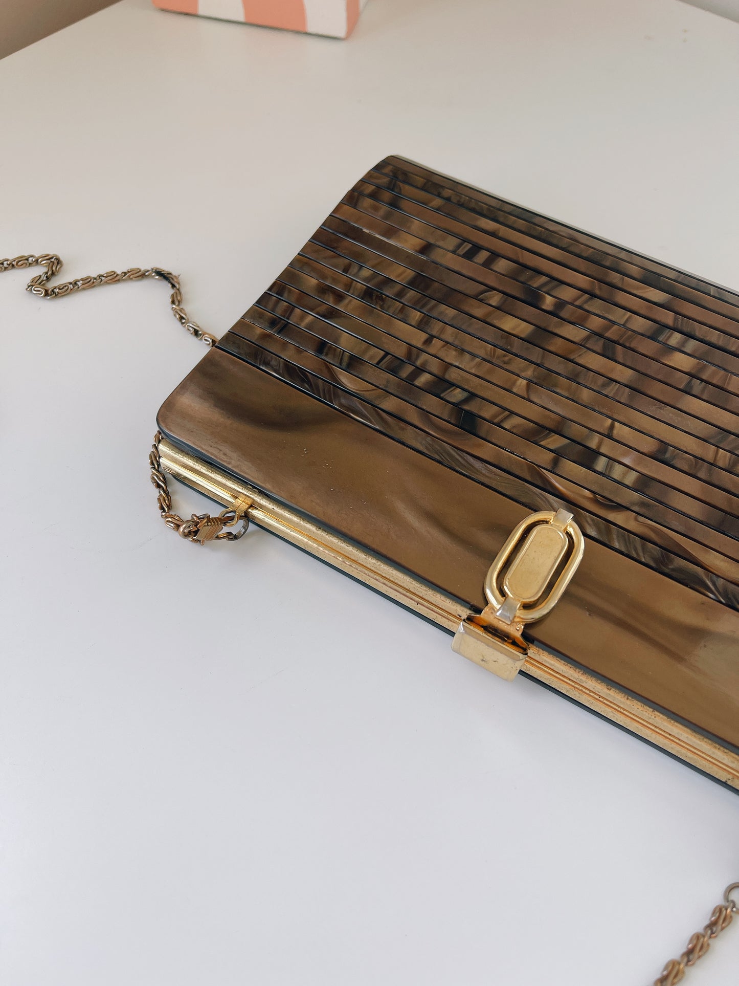Vintage Lucite Marbled Handbag