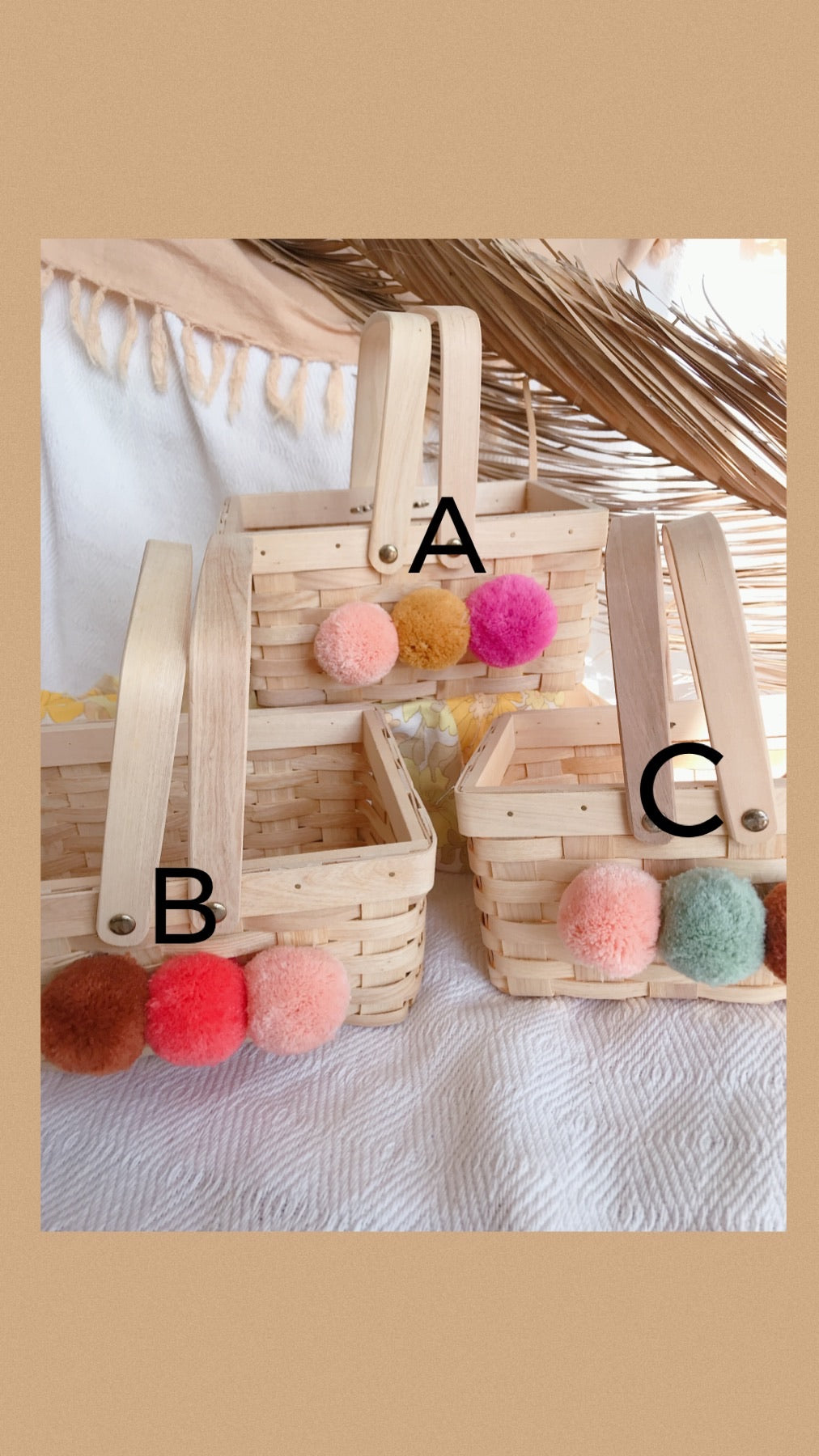 Pom Pom Miniature Shopping Basket