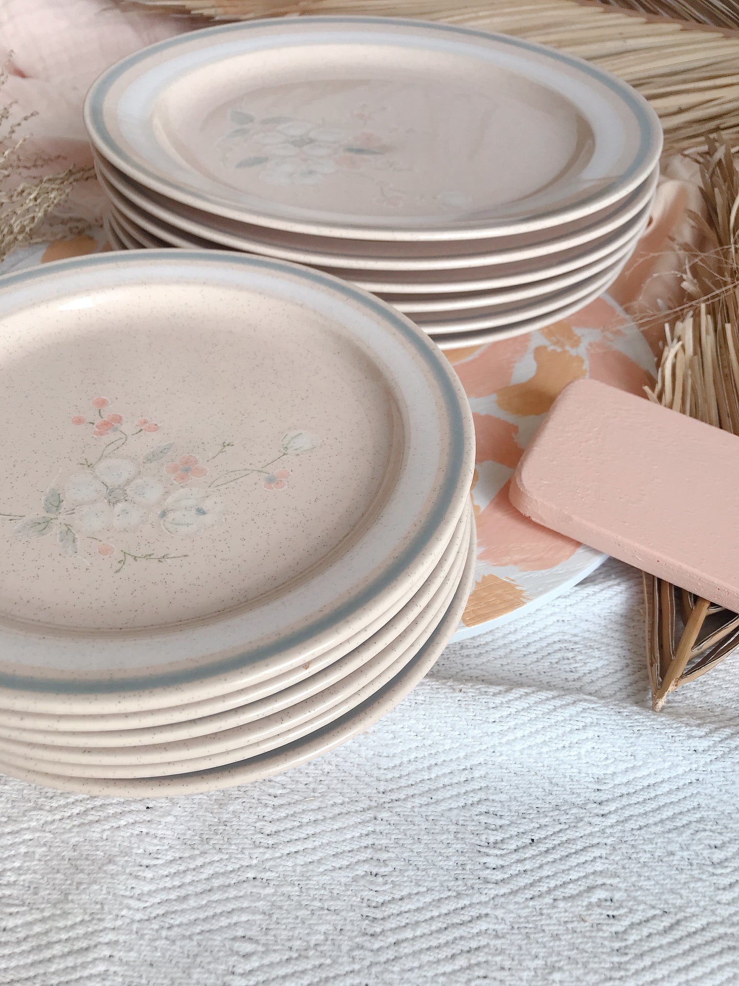 Vintage ‘Peach Floral’ 12 Pce Dinner Set - Japan