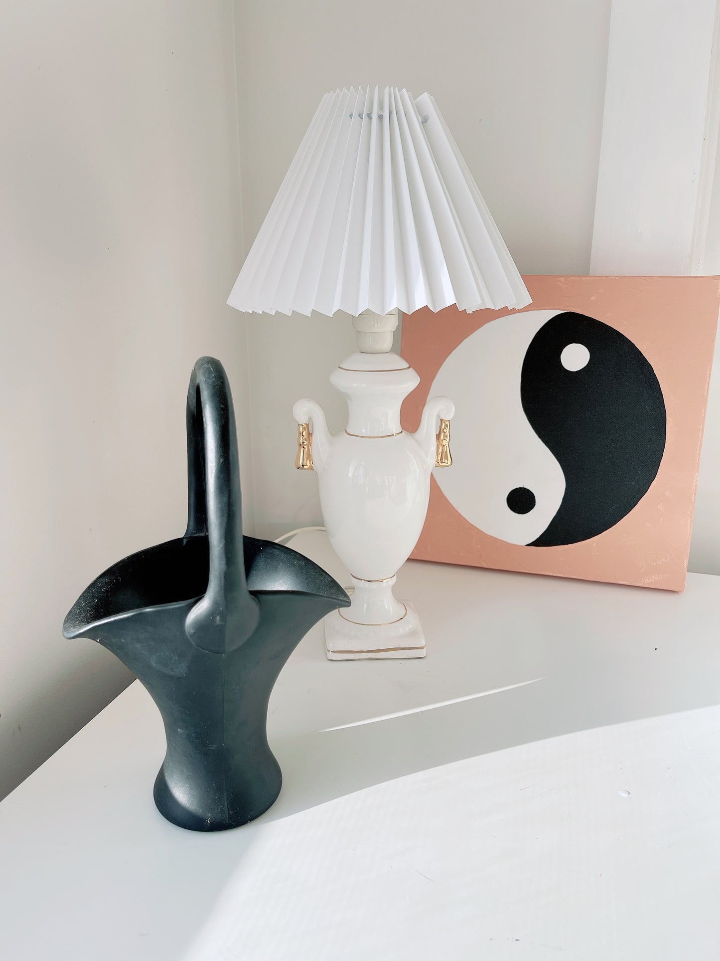 Black Satin Ceramic Basket