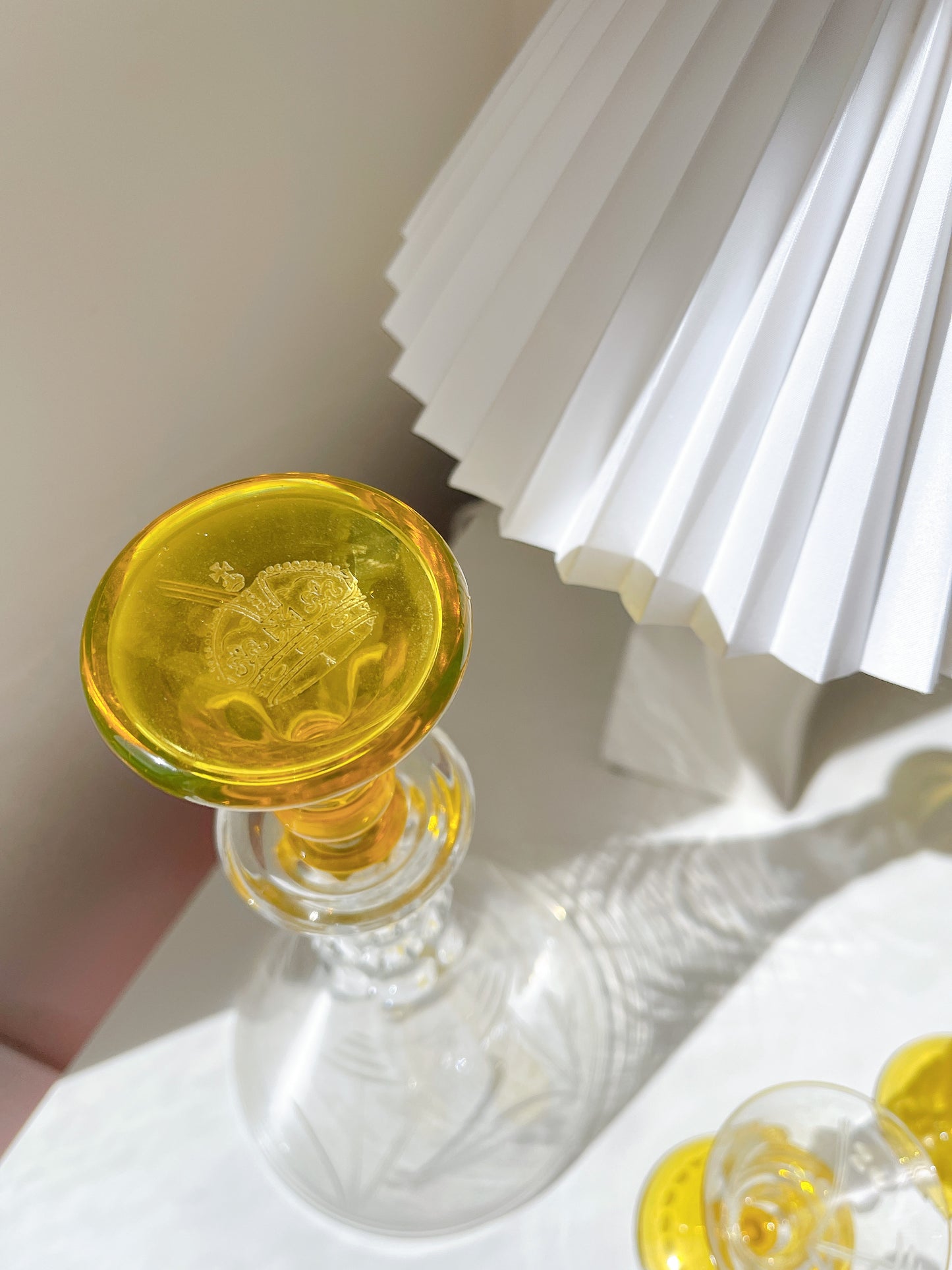 Vintage Glass Decanter and Glasses