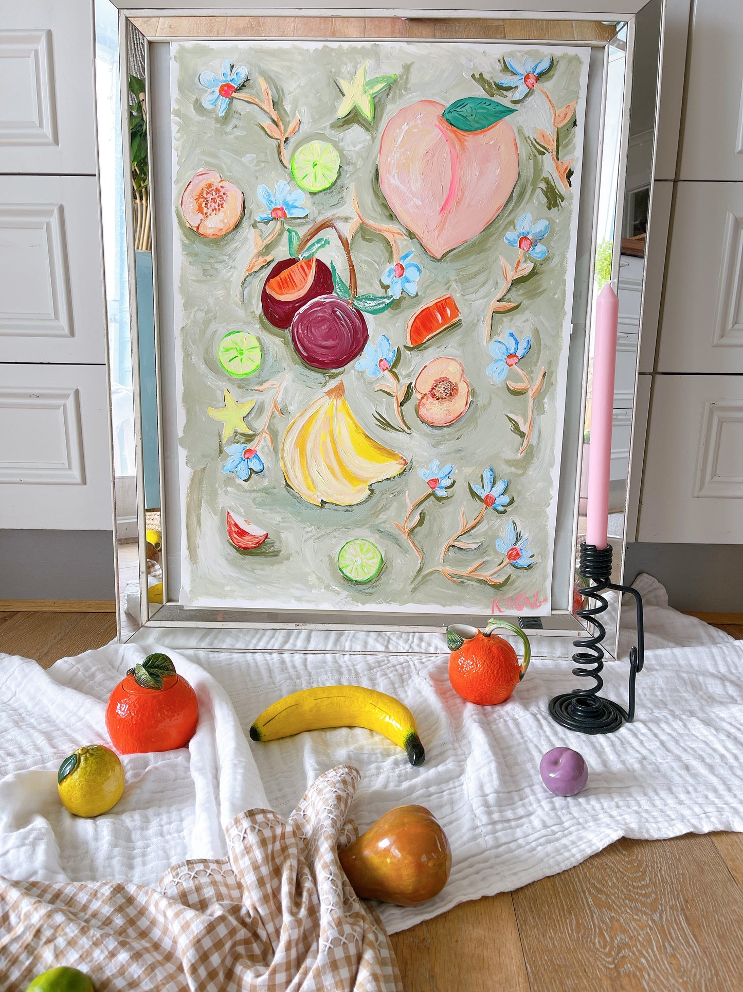 Handpainted Acrylic on Paper ‘Gone Fruity’
