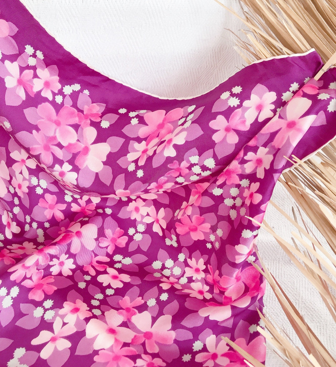 Vintage Silk flower Scarf