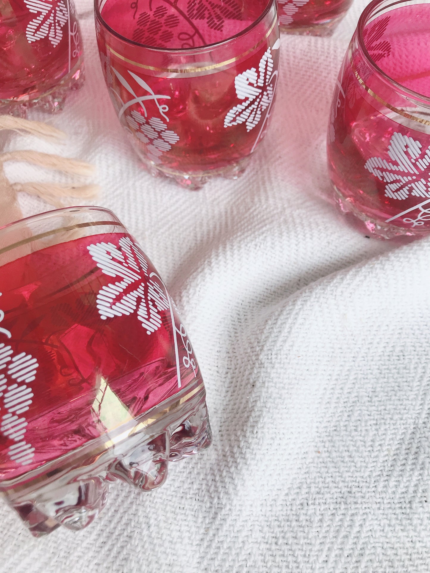 Set 5 Vintage Low Ball Glasses