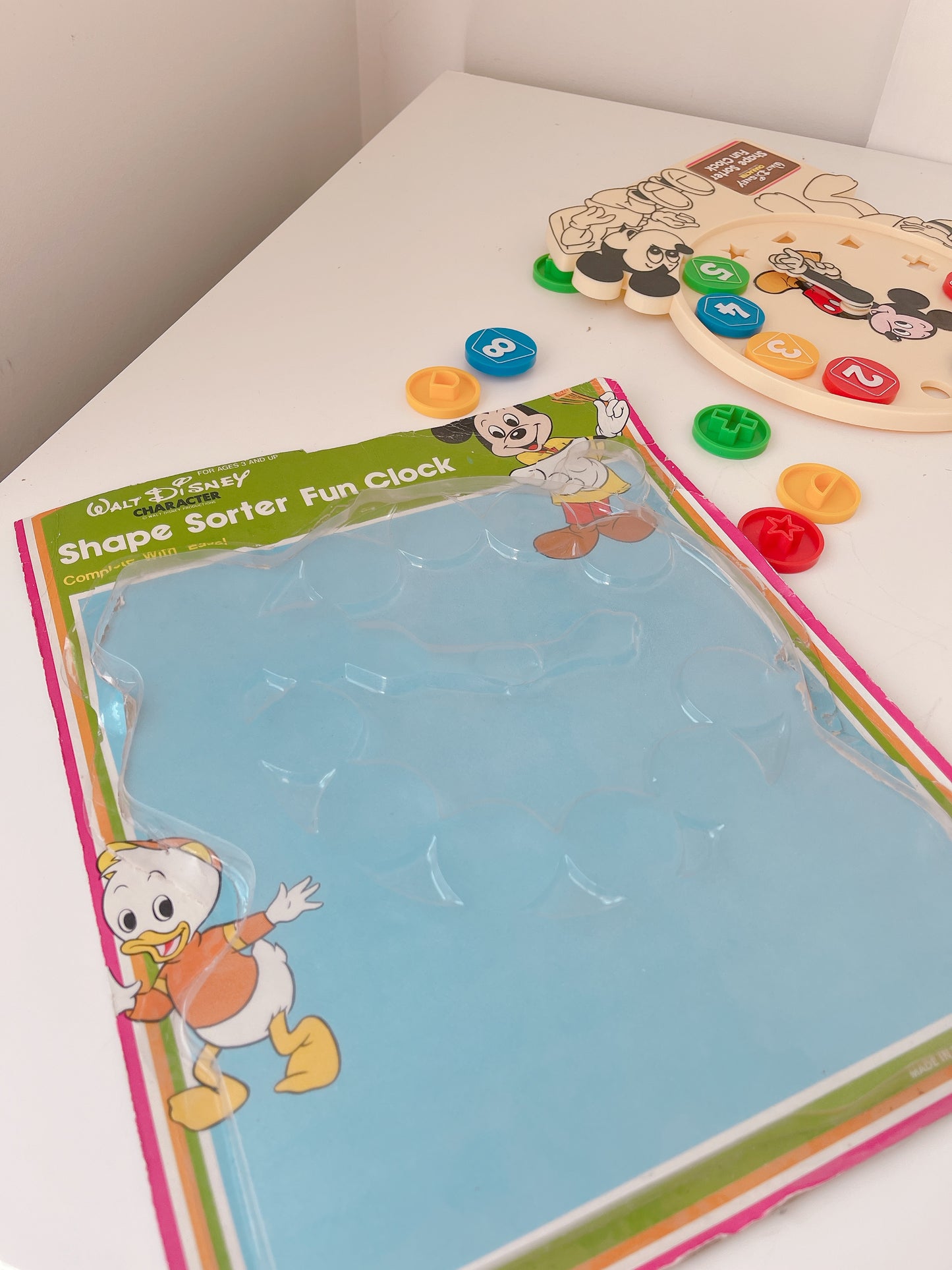 Vintage Mickey Mouse Time Shape Sorter - Walt Disney