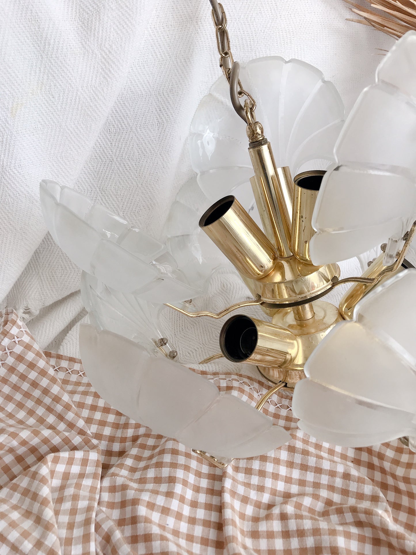 Vintage Mermaid Glass Shell Light Fitting