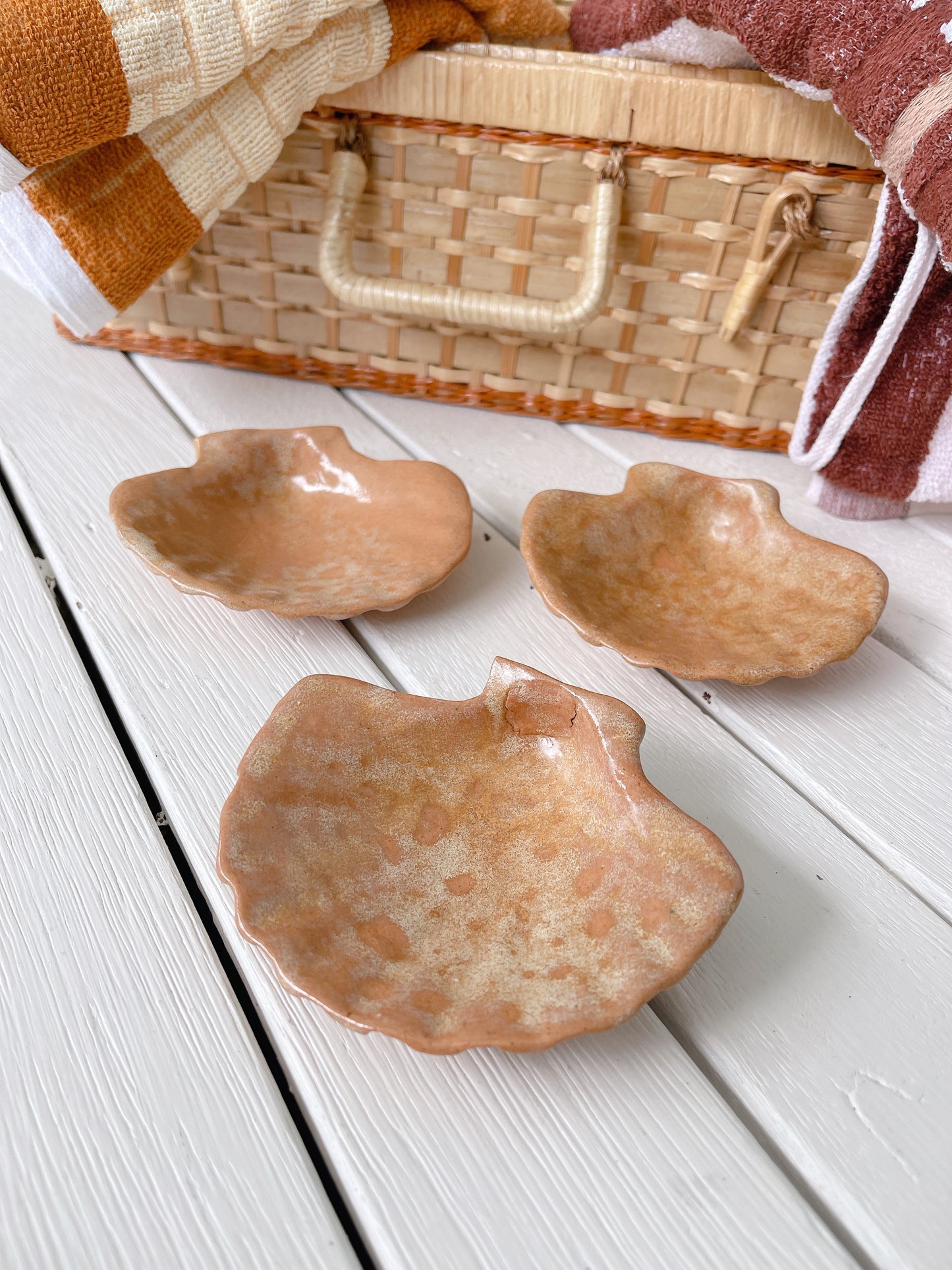 Vintage Handmade Pottery Shells- Sold Individually